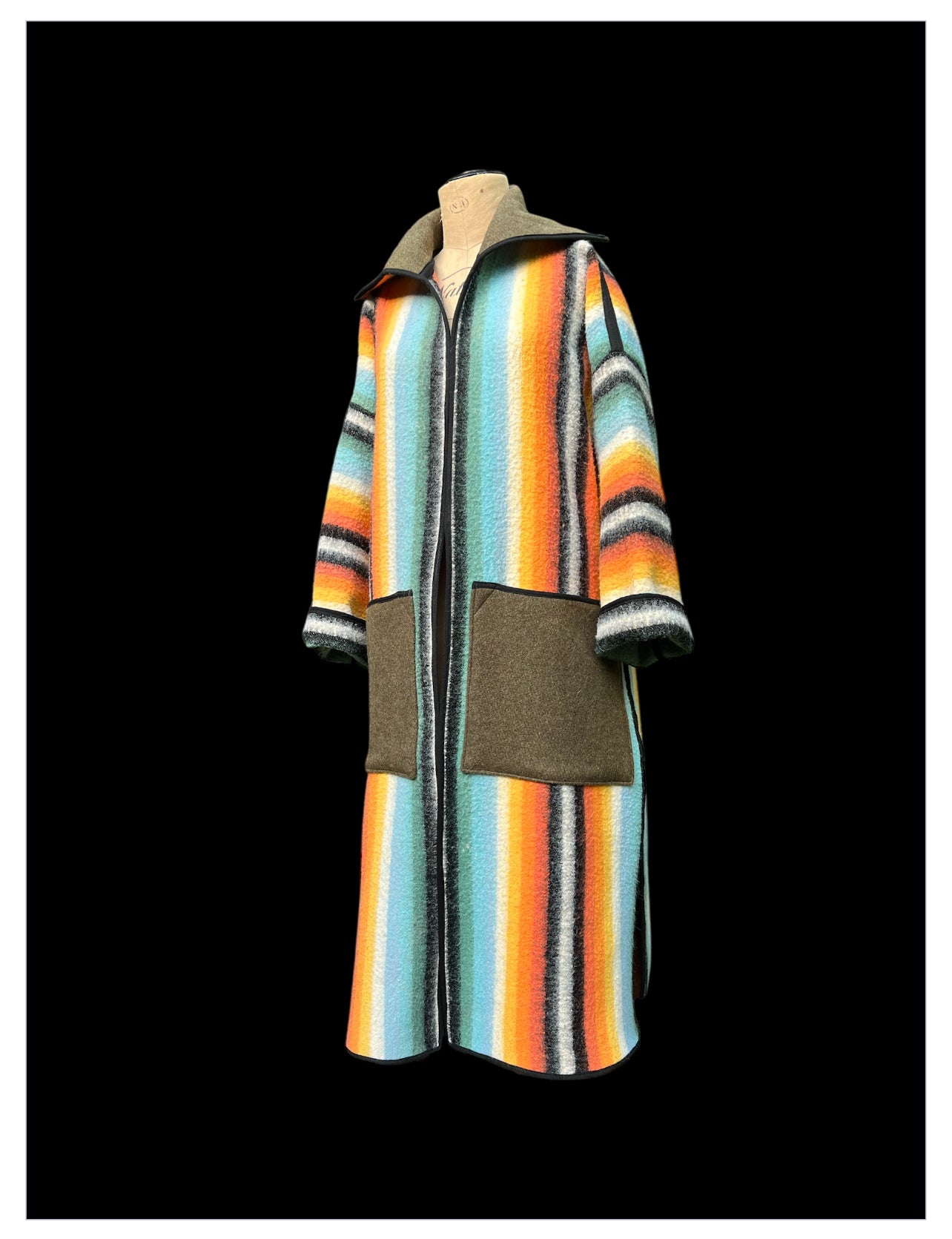 Vintage Sunset Blanket Reversible Duster Coat