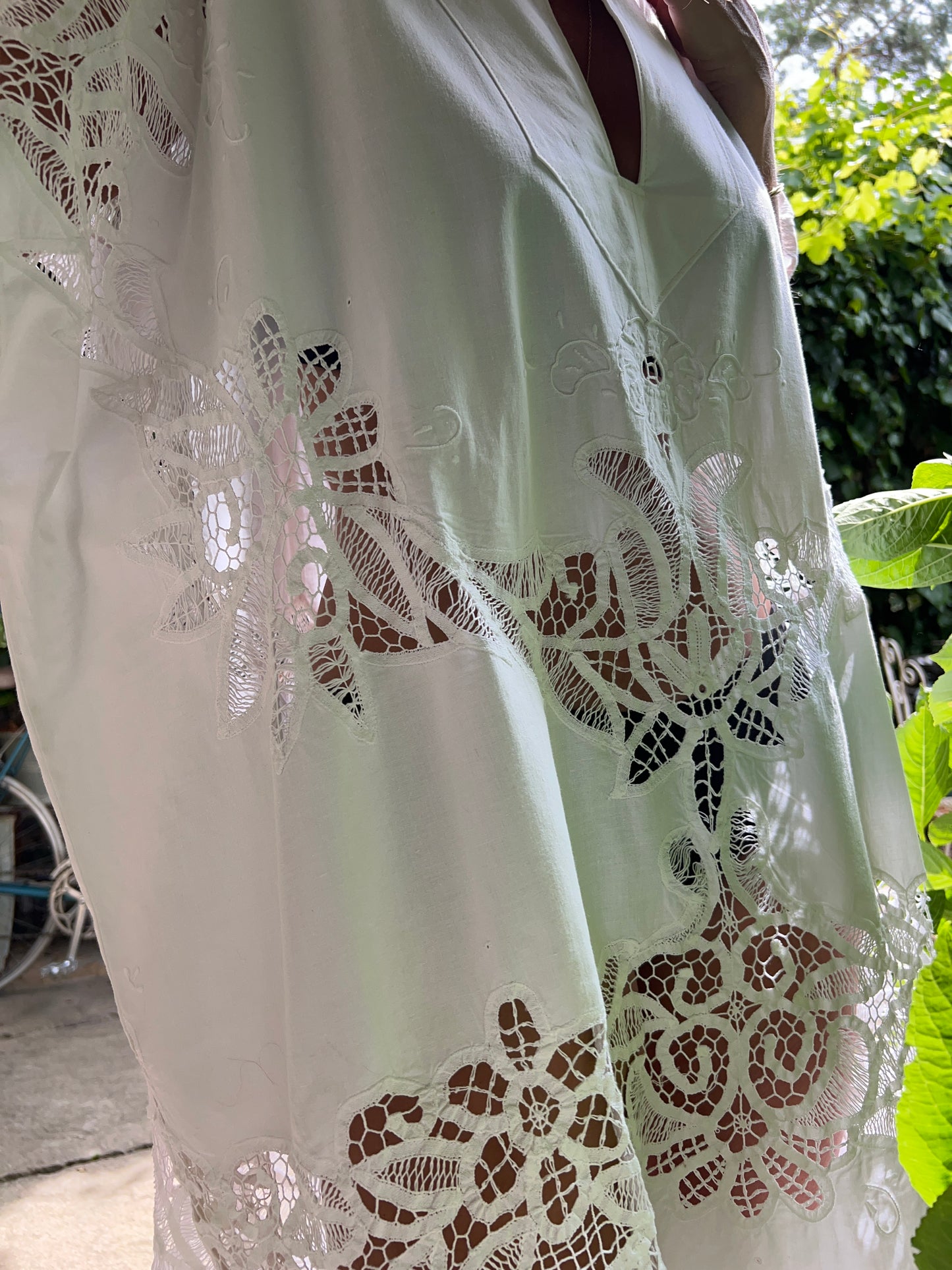 Vintage Cotton Tablecloth Kaftan Dress