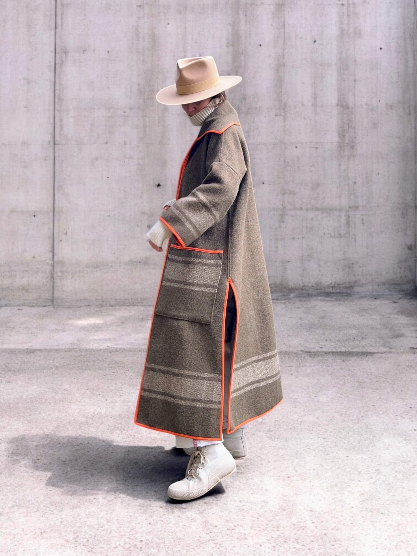 Vintage Italian Army Blanket Duster Coat