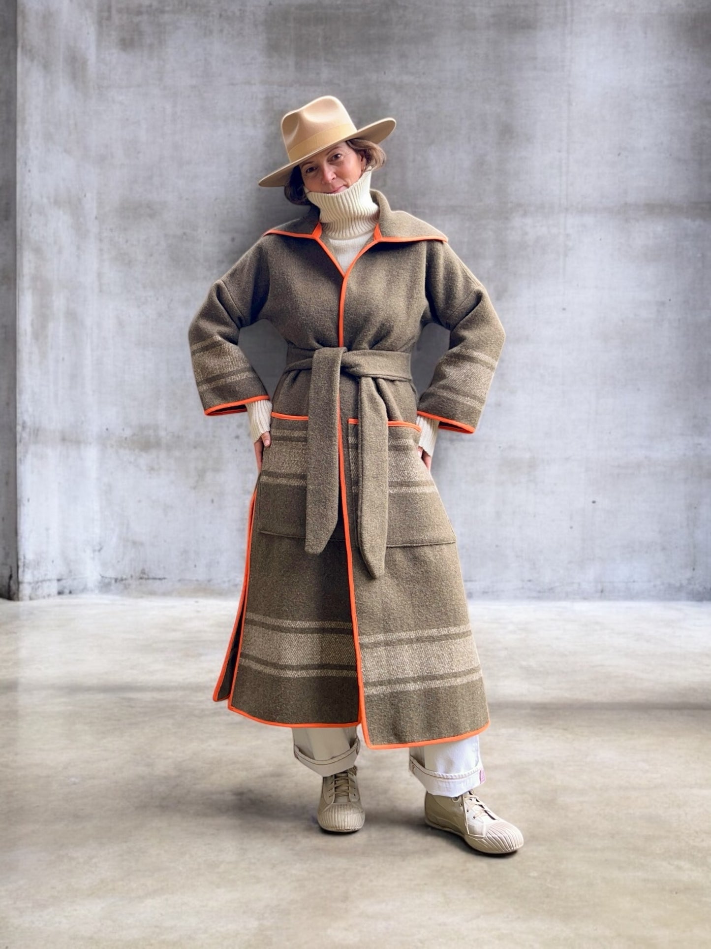 Vintage Italian Army Blanket Duster Coat
