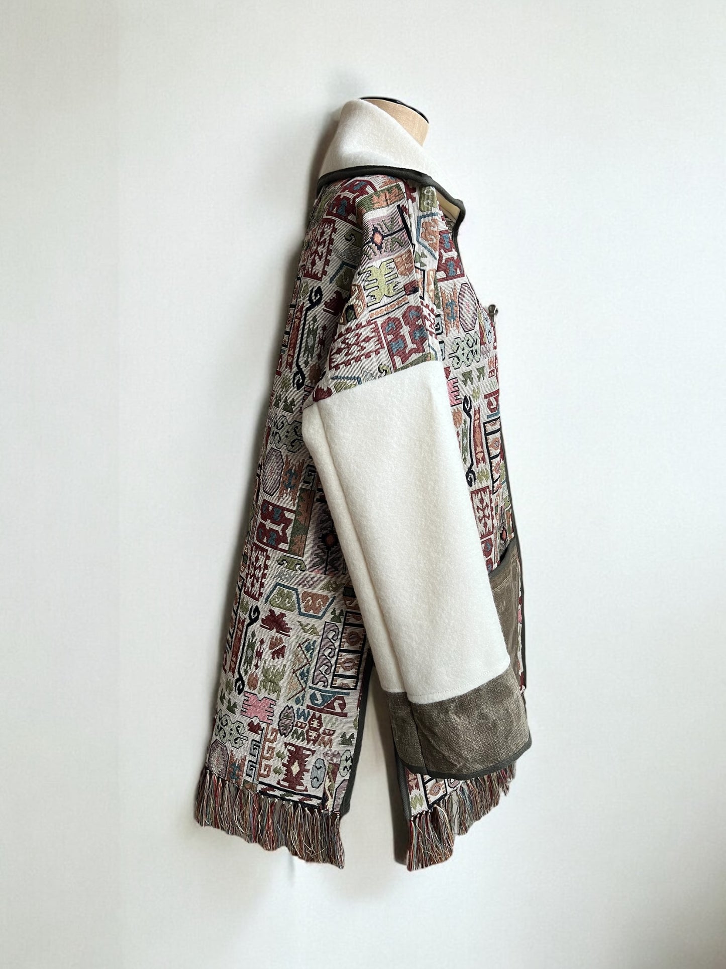 Fringed Vintage Tapestry and Blanket Jacket