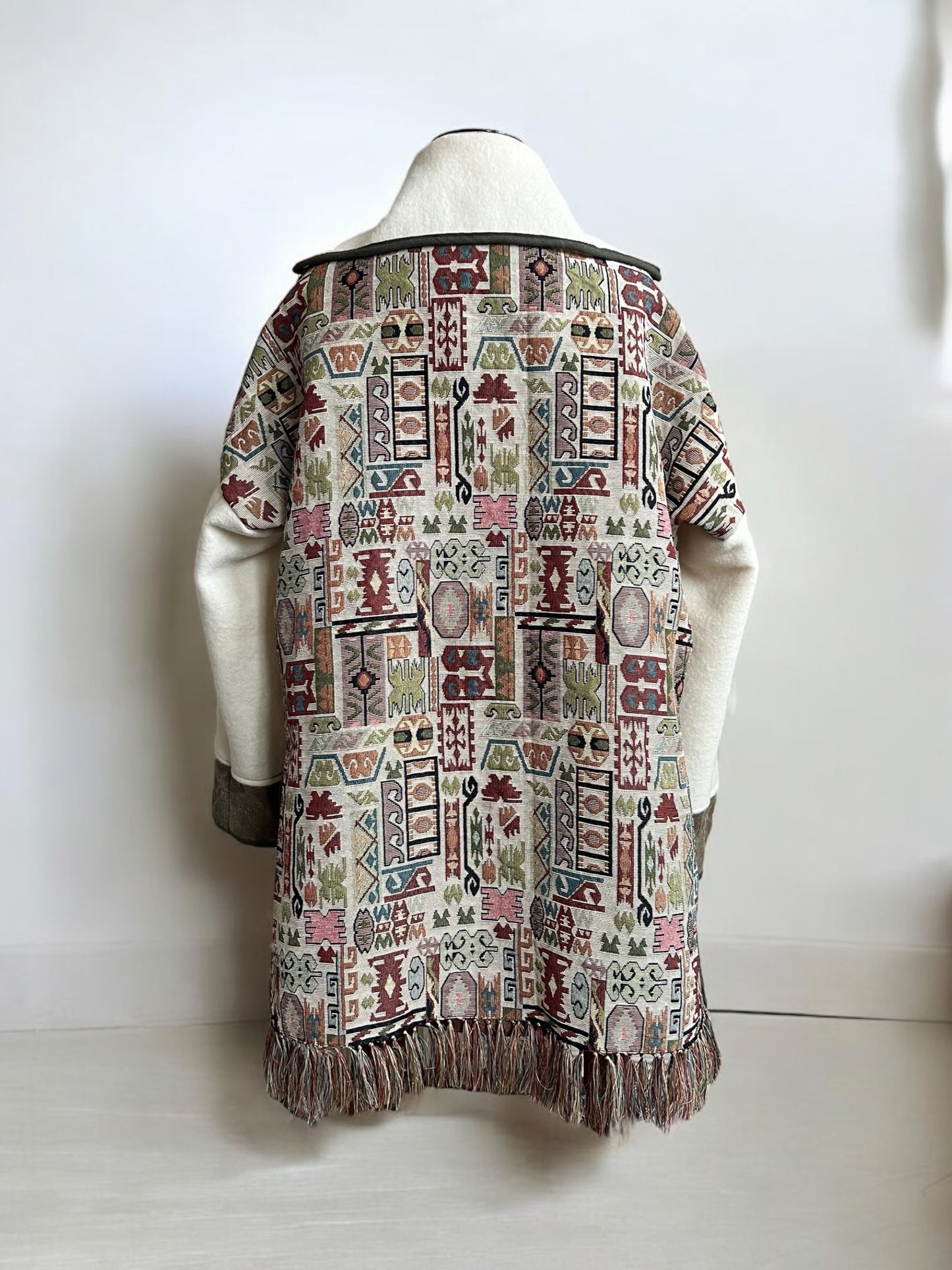 Fringed Vintage Tapestry and Blanket Jacket