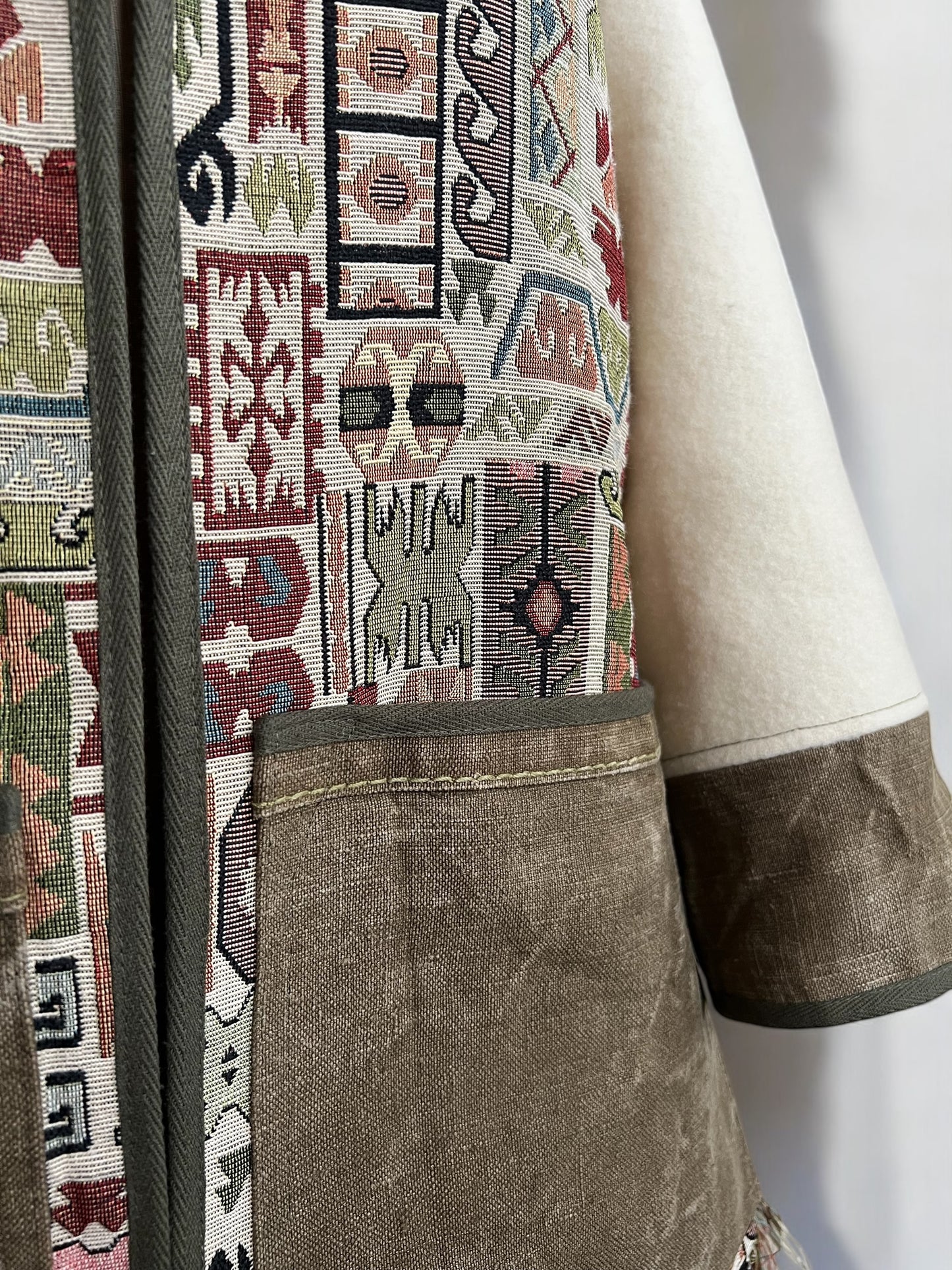 Fringed Vintage Tapestry and Blanket Jacket