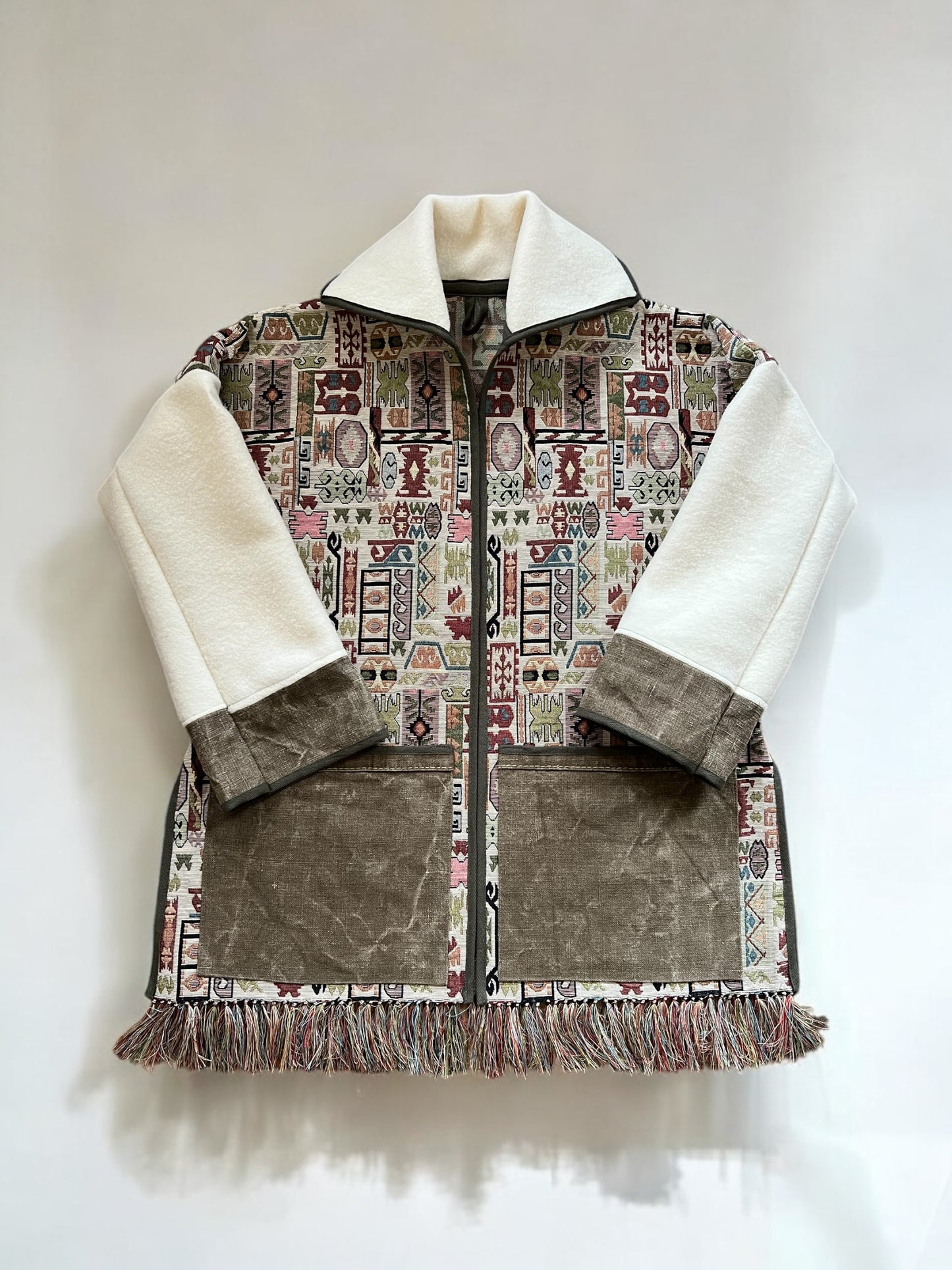 Fringed Vintage Tapestry and Blanket Jacket