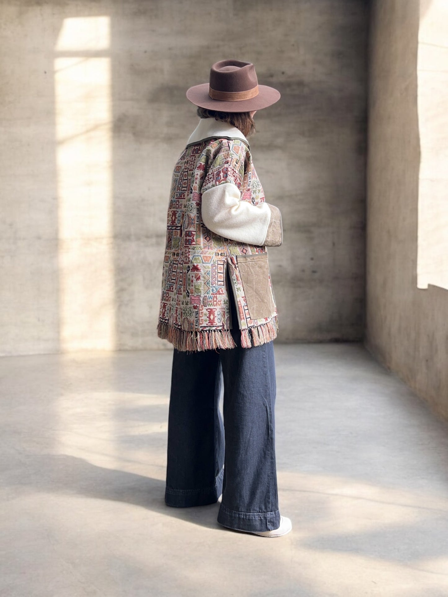 Fringed Vintage Tapestry and Blanket Jacket