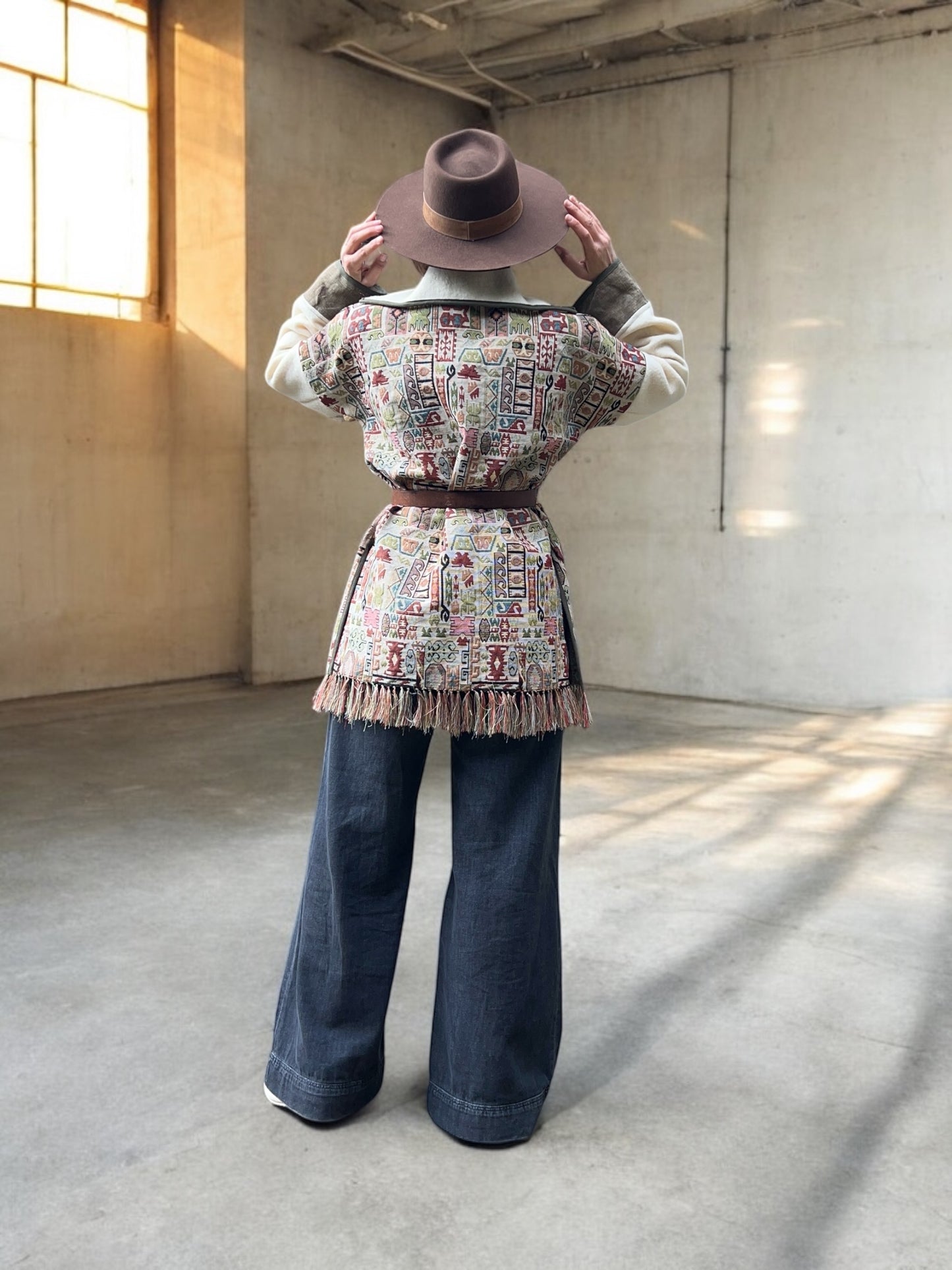 Fringed Vintage Tapestry and Blanket Jacket