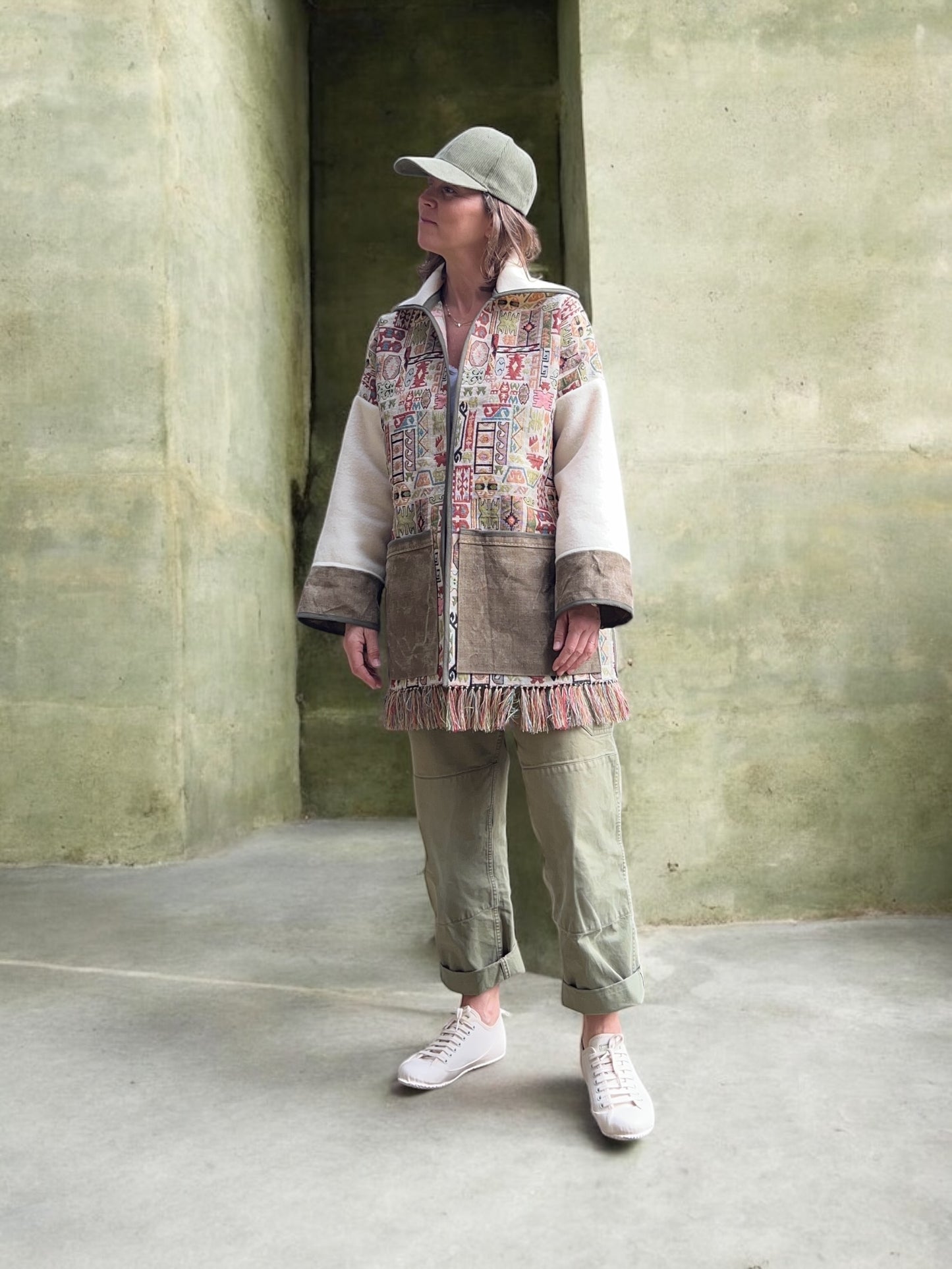 Fringed Vintage Tapestry and Blanket Jacket