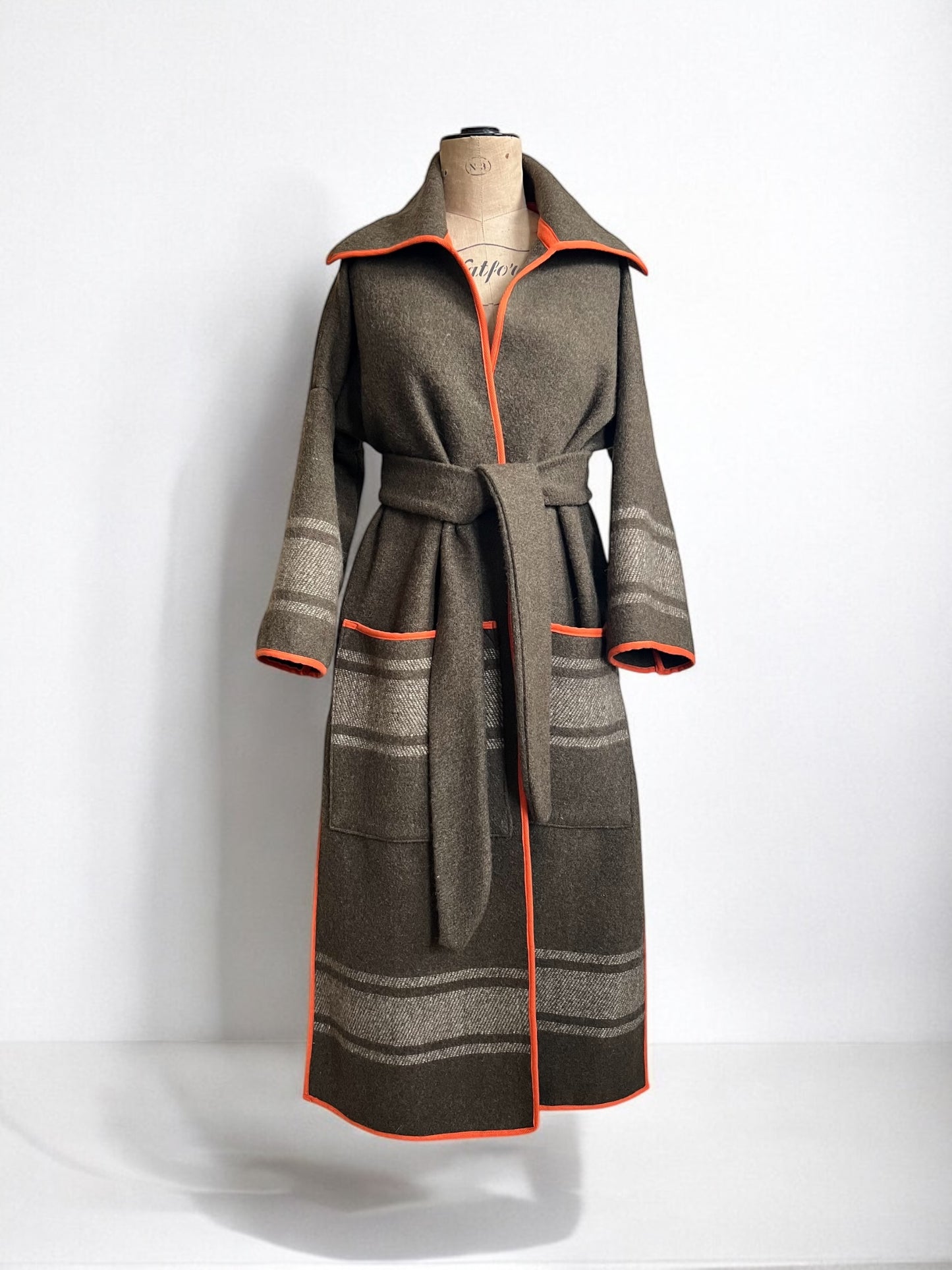 Vintage Italian Army Blanket Duster Coat