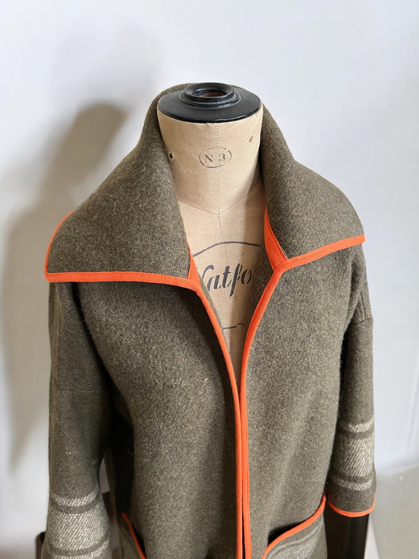 Vintage Italian Army Blanket Duster Coat