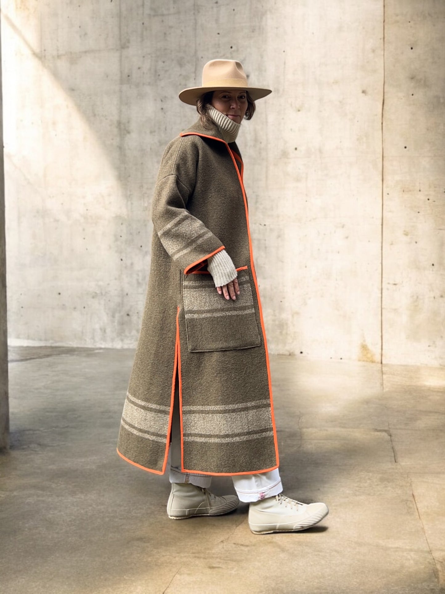 Vintage Italian Army Blanket Duster Coat