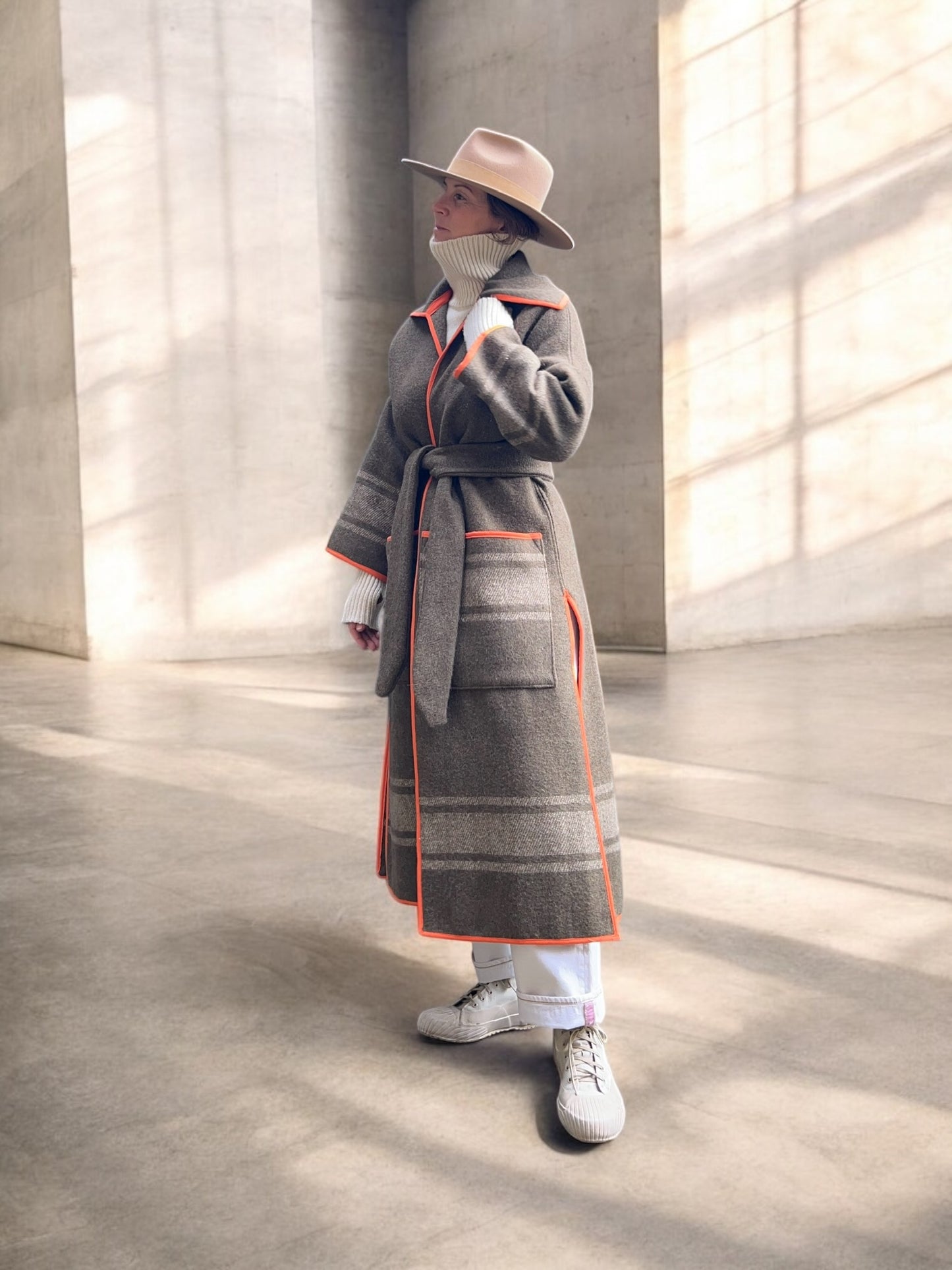 Vintage Italian Army Blanket Duster Coat