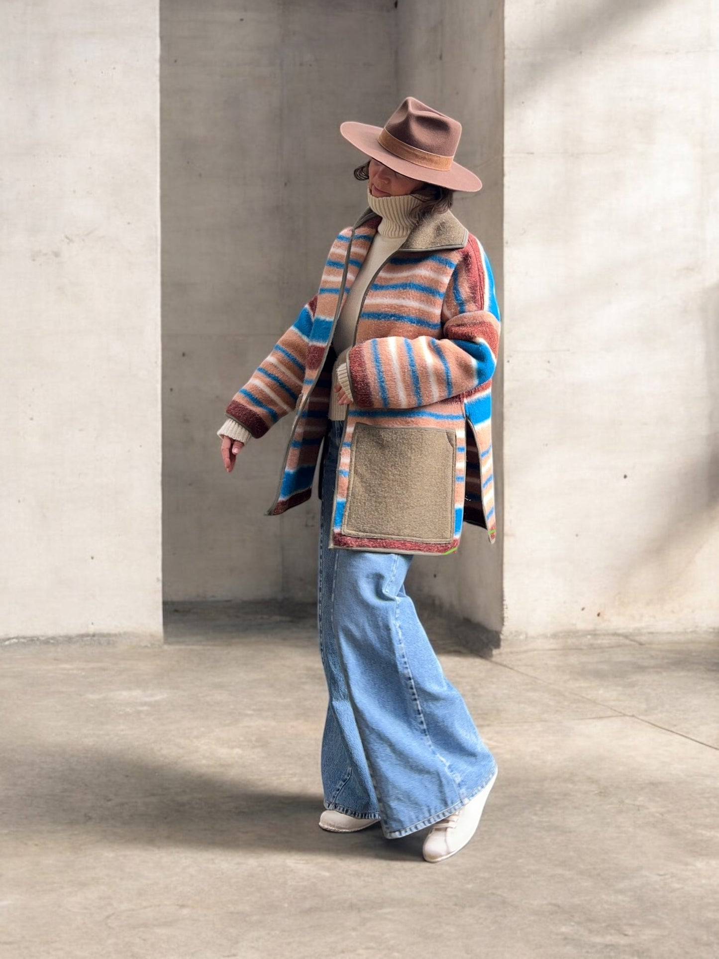 Vintage Polish Army Blanket Jacket