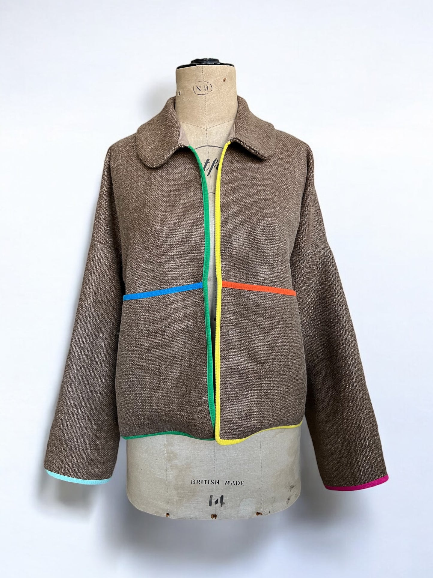 Heavyweight Linen Rainbow Trim Jacket
