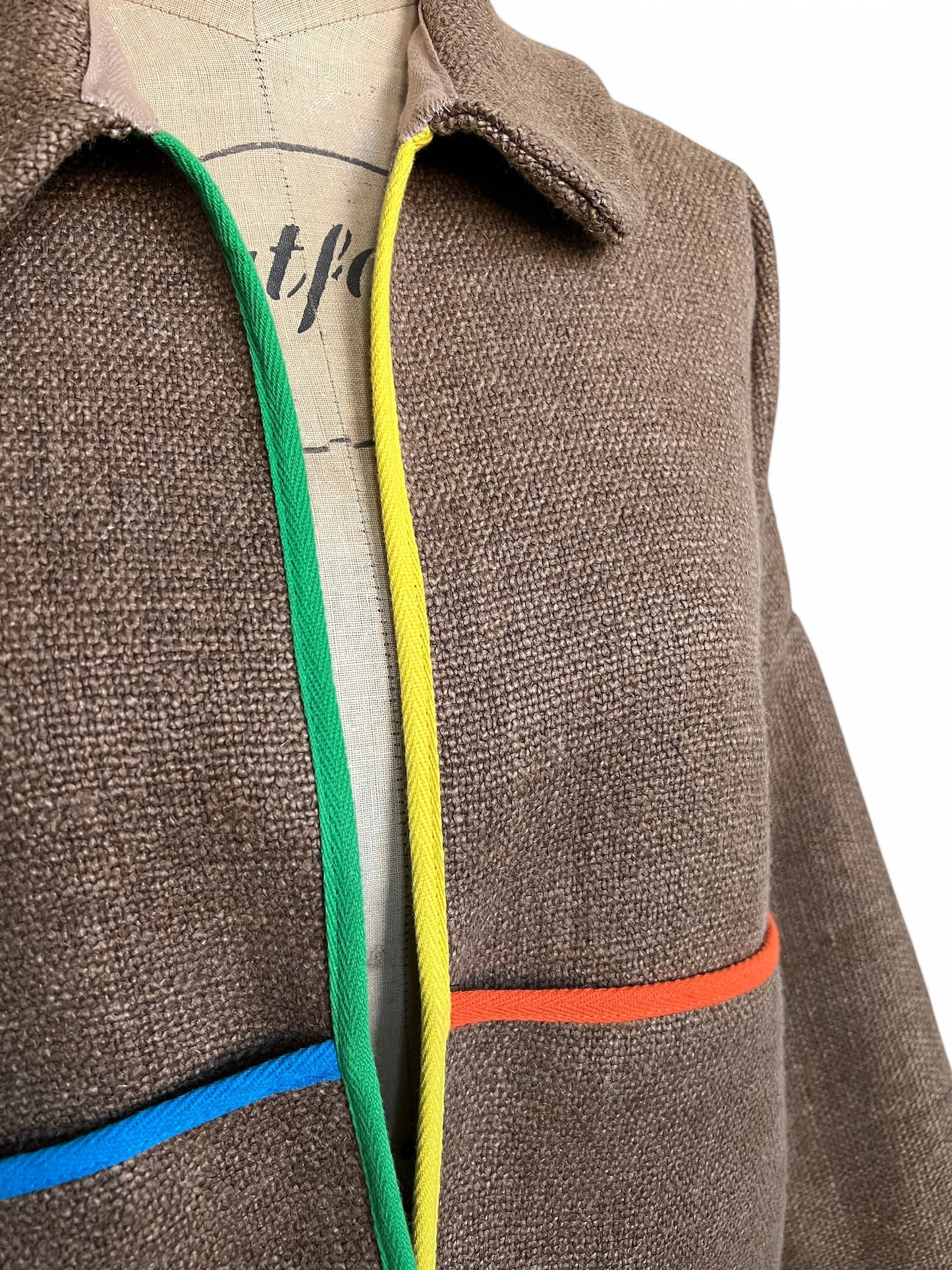 Heavyweight Linen Rainbow Trim Jacket