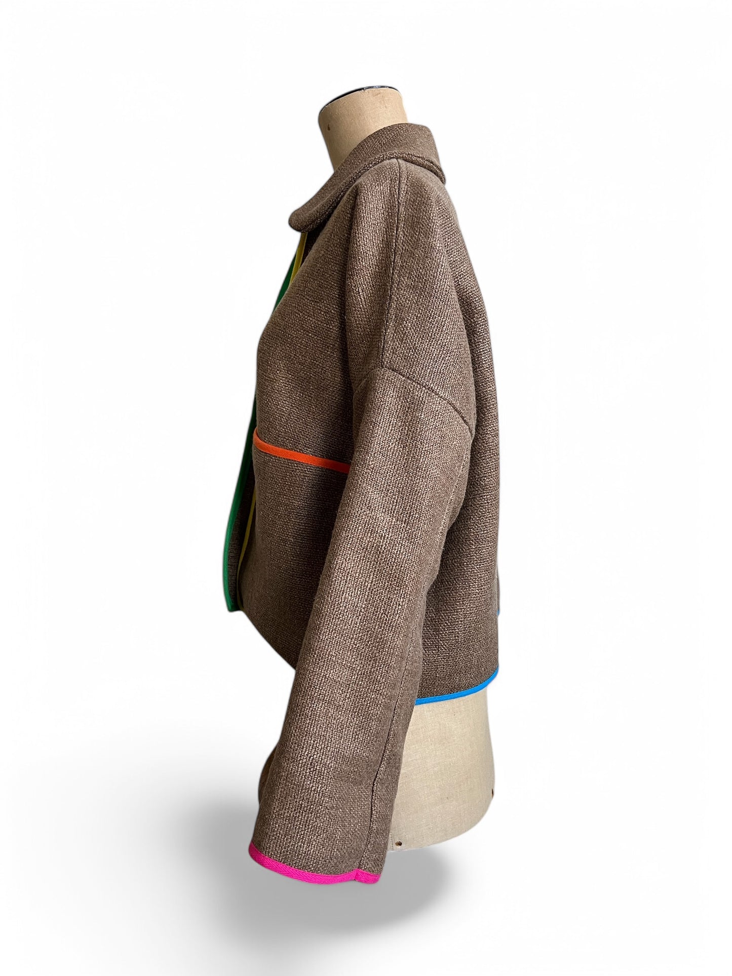 Heavyweight Linen Rainbow Trim Jacket