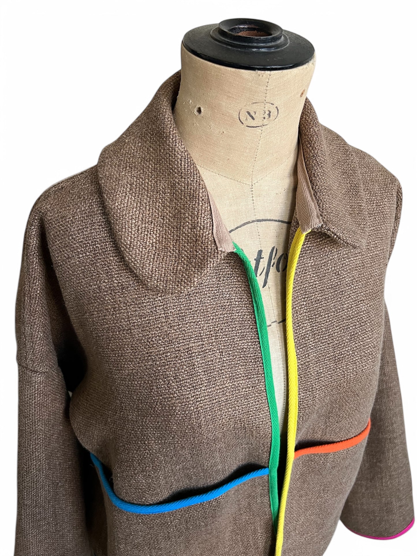 Heavyweight Linen Rainbow Trim Jacket
