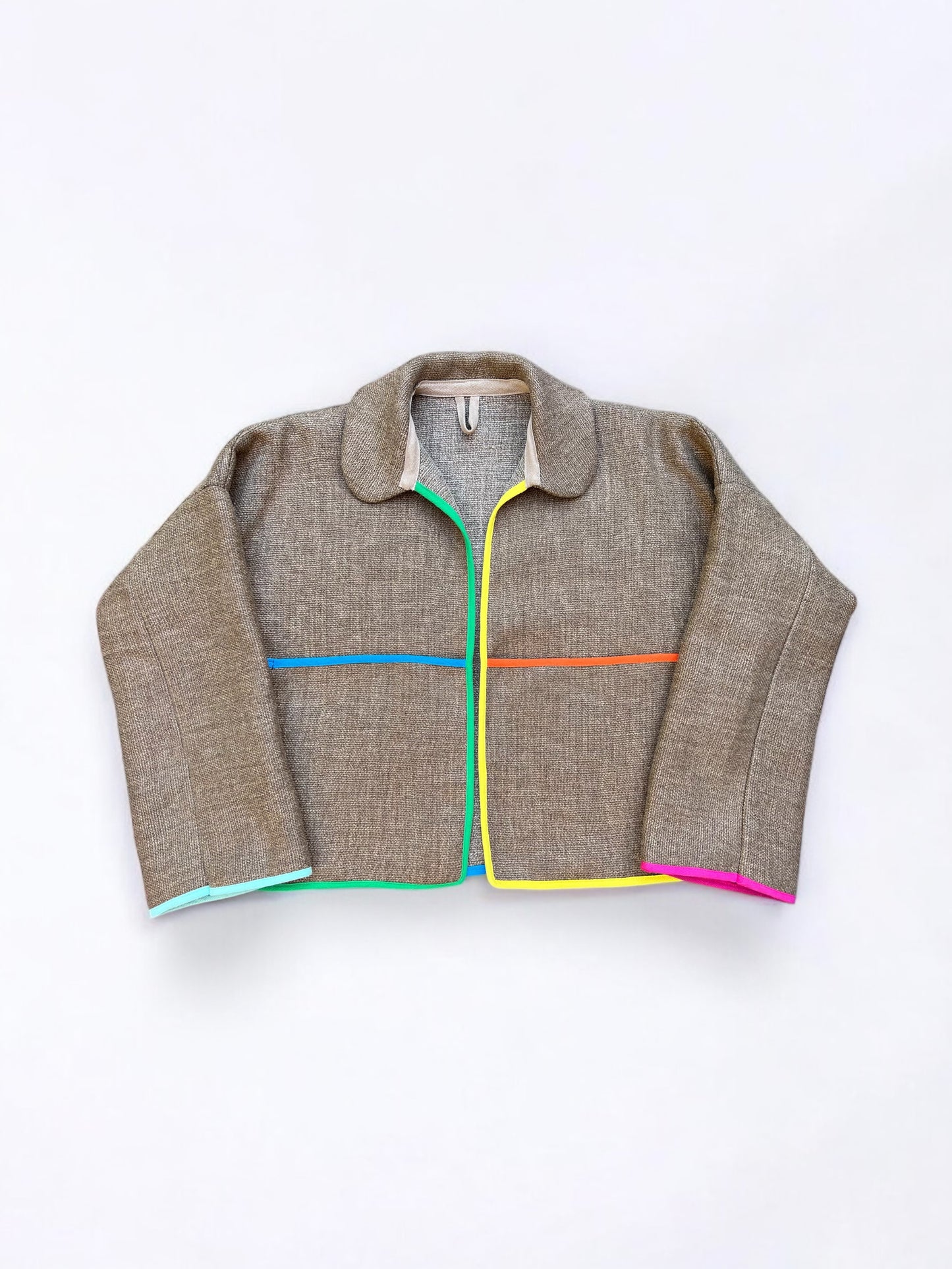Heavyweight Linen Rainbow Trim Jacket