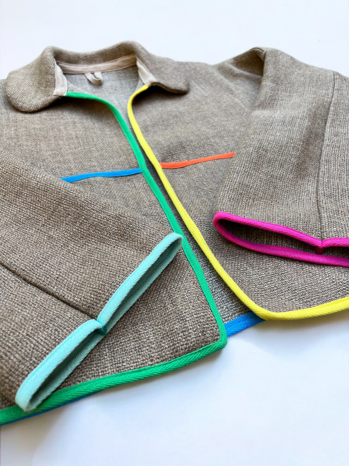 Heavyweight Linen Rainbow Trim Jacket