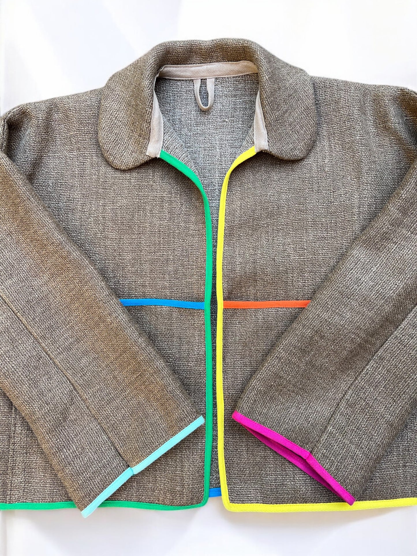 Heavyweight Linen Rainbow Trim Jacket