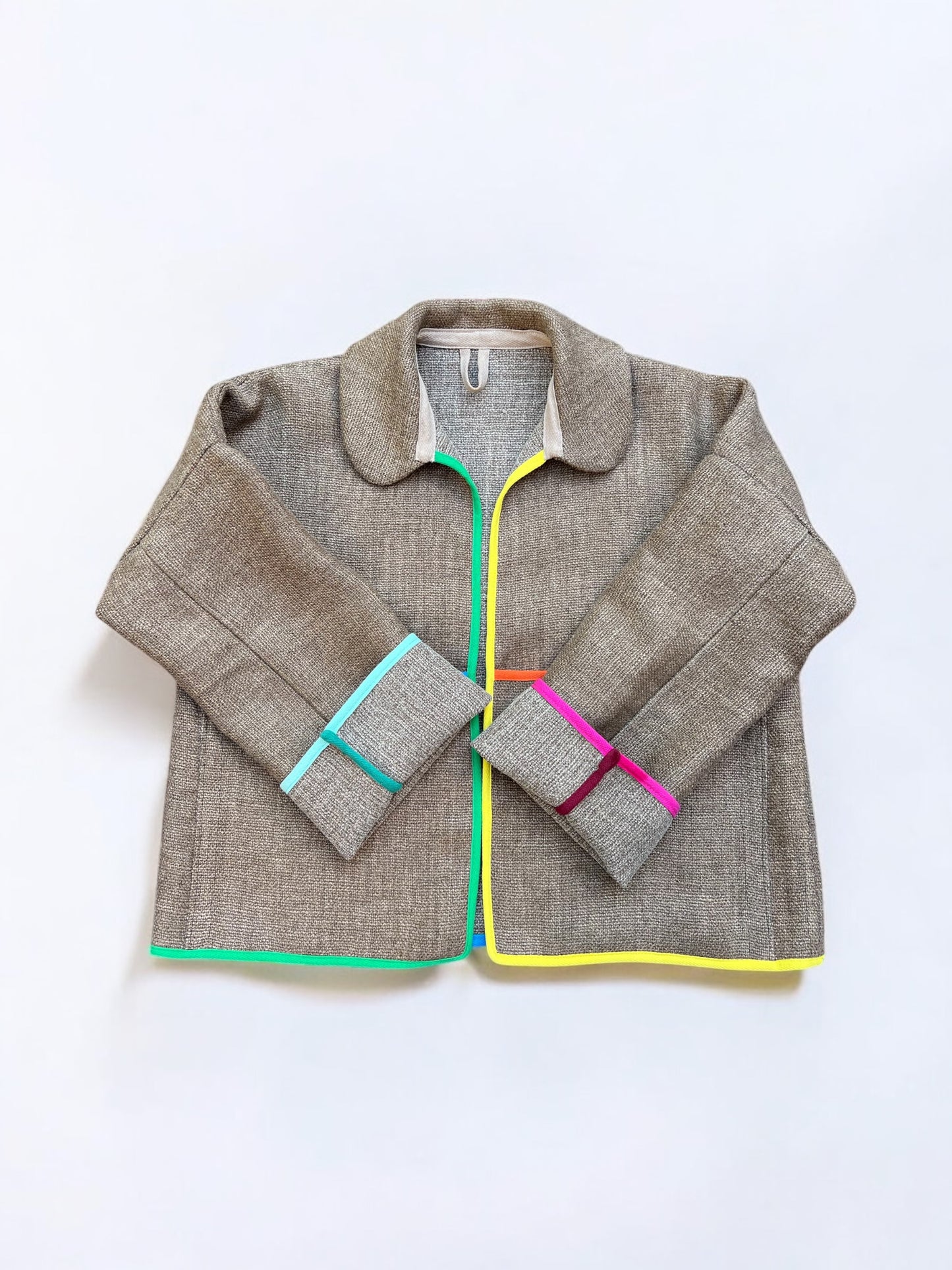 Heavyweight Linen Rainbow Trim Jacket