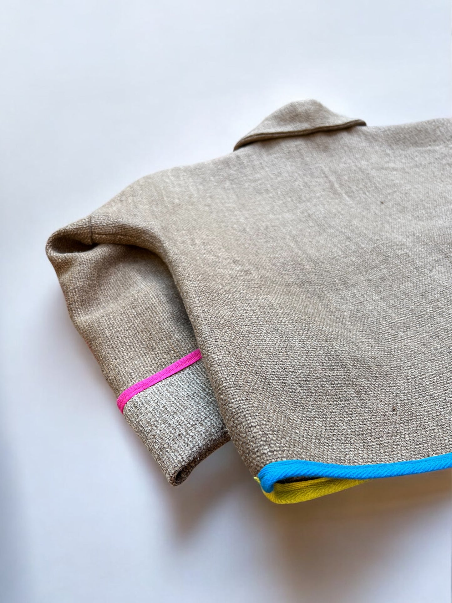 Heavyweight Linen Rainbow Trim Jacket