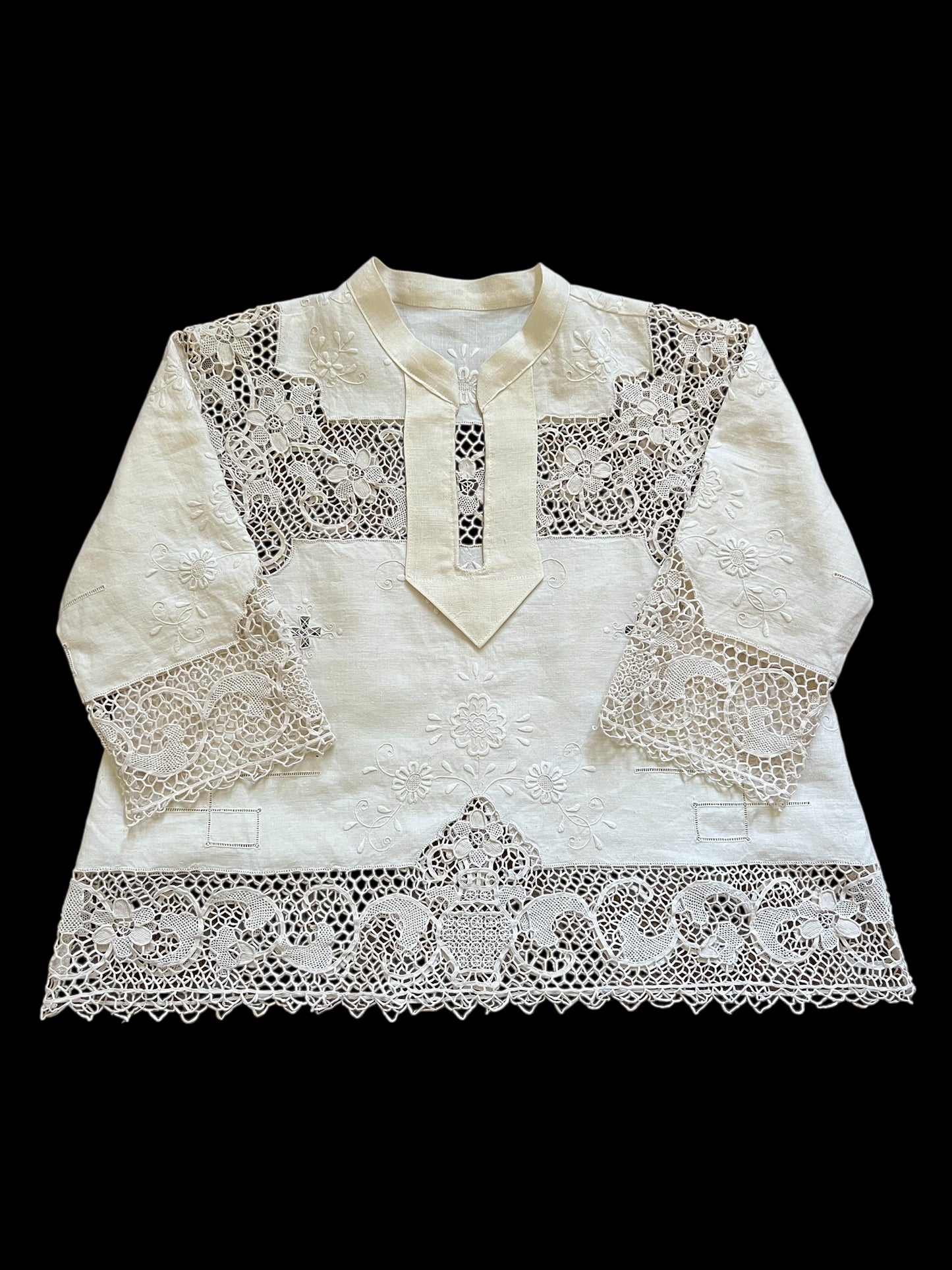 Vintage Linen Tablecloth Shirt