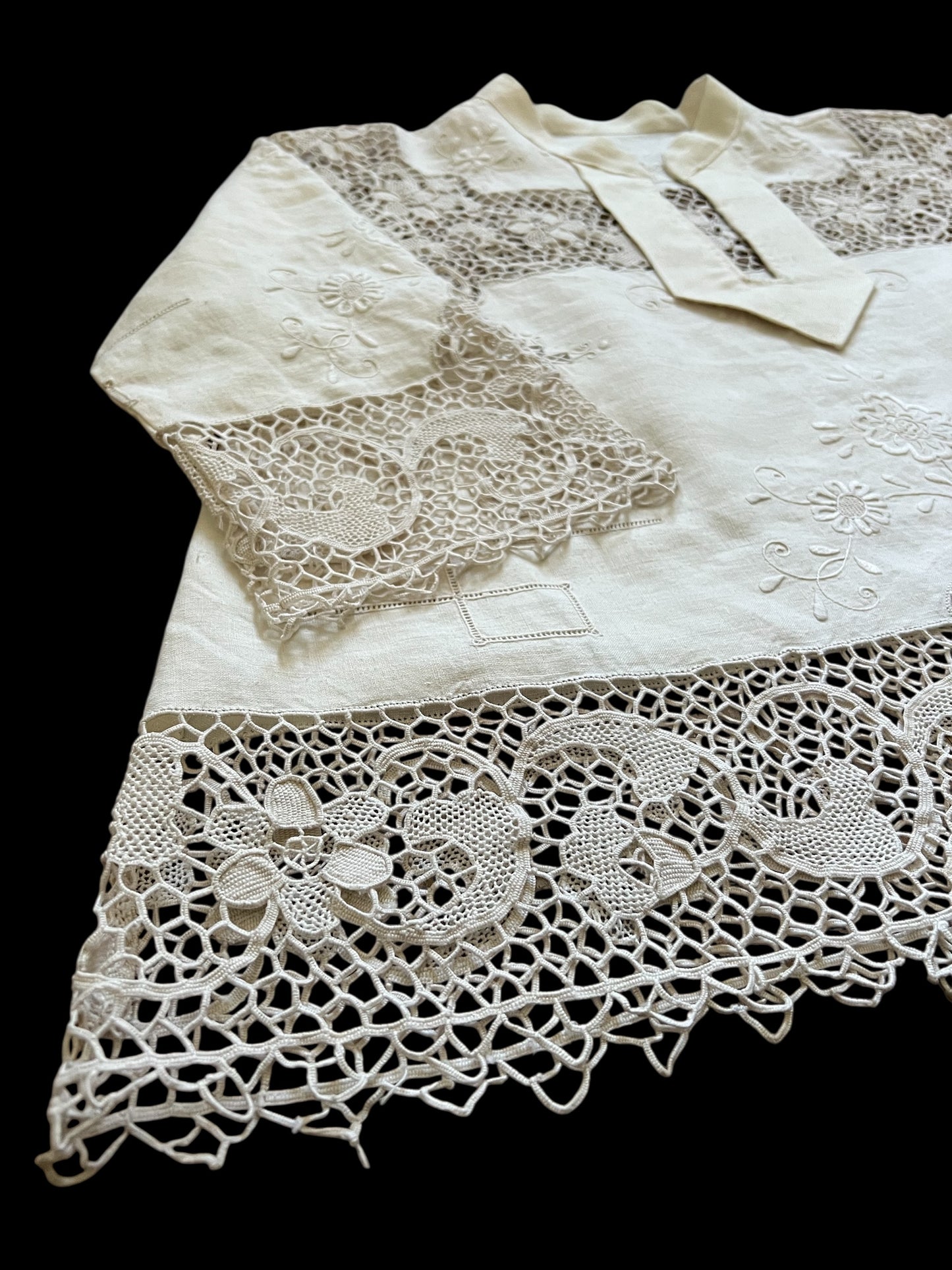 Vintage Linen Tablecloth Shirt