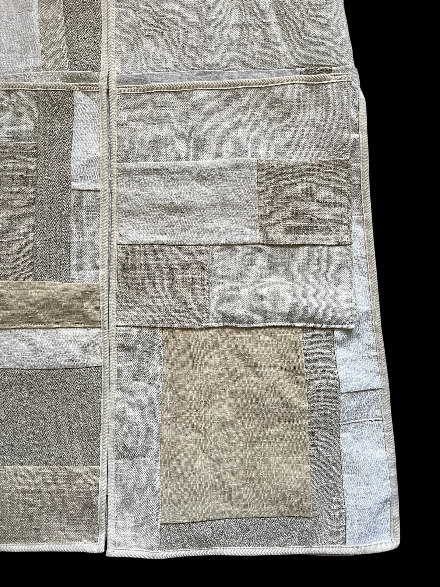 Vintage Heavy Linen Patchwork Duster Coat