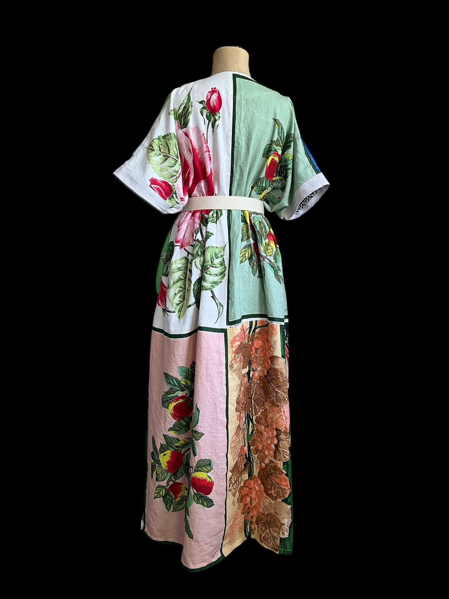 Vintage Irish Linen Tea Towel Kaftan Dress