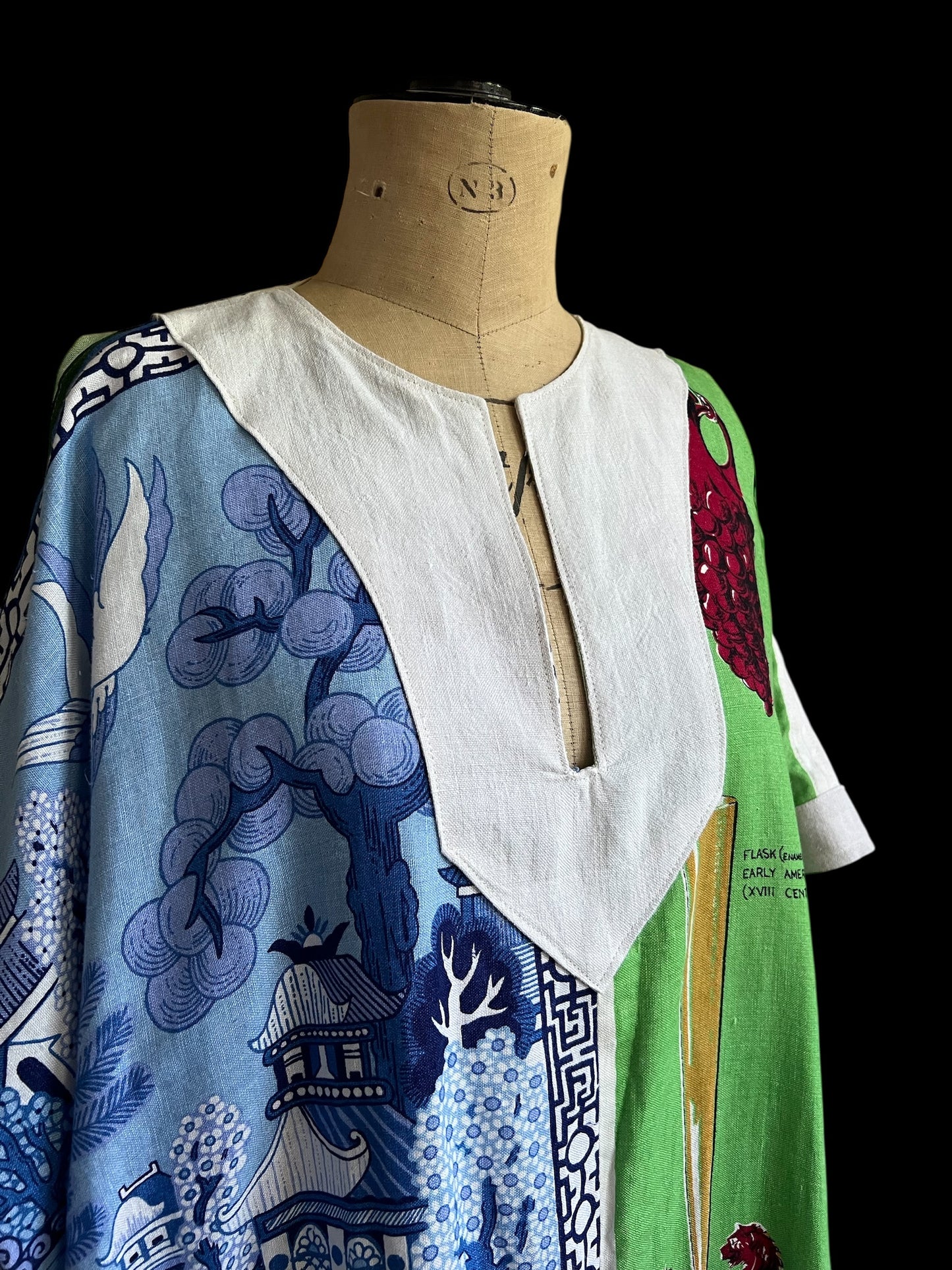 Vintage Irish Linen Tea Towel Kaftan Dress