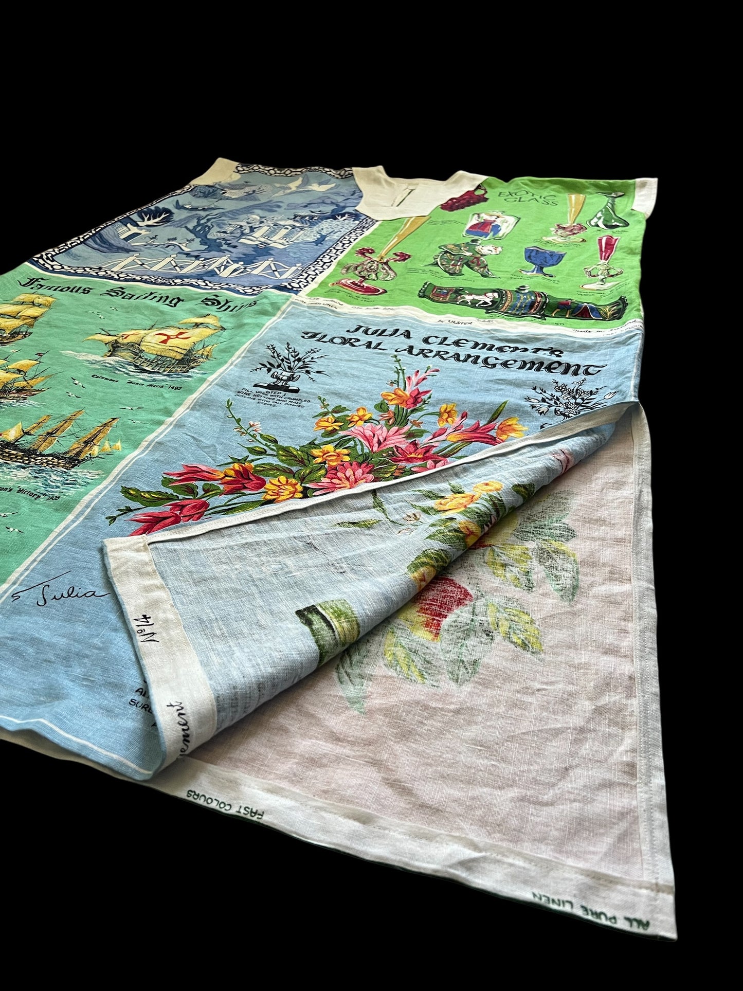 Vintage Irish Linen Tea Towel Kaftan Dress