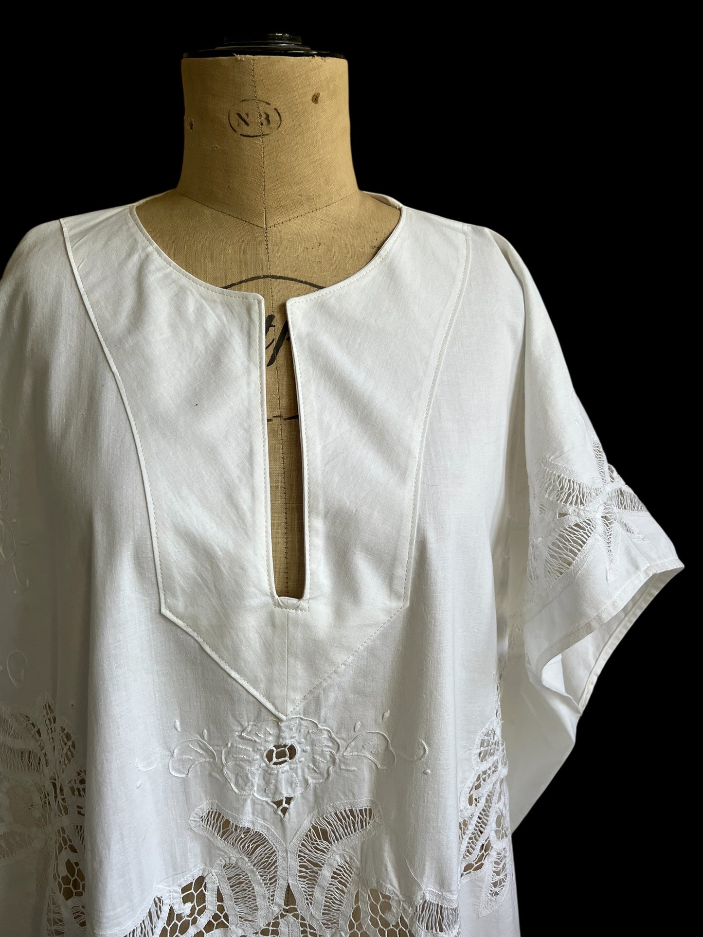 Vintage Cotton Tablecloth Kaftan Dress