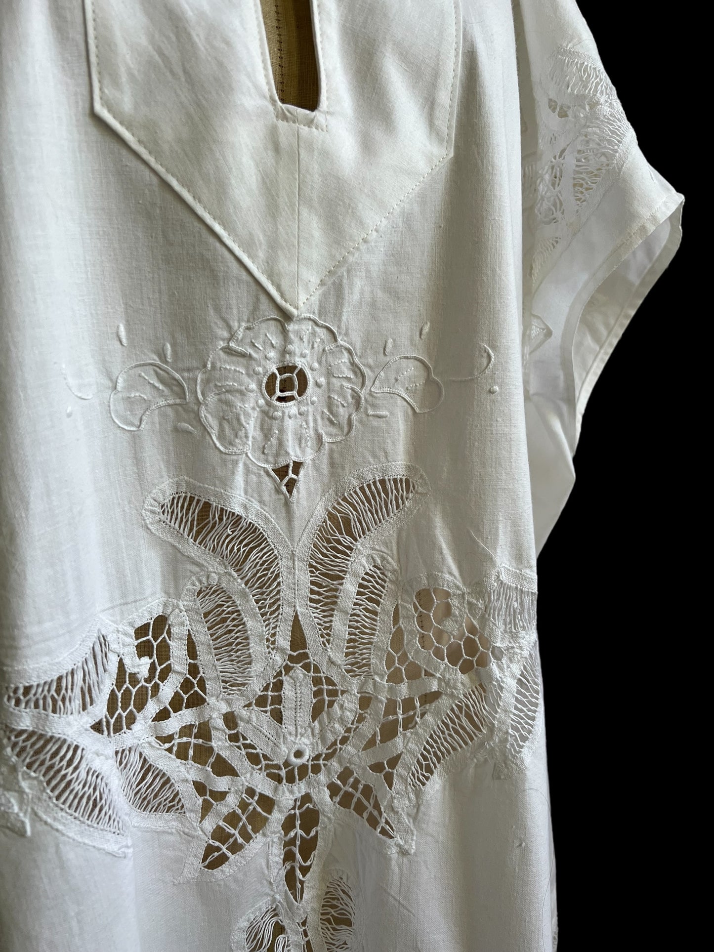 Vintage Cotton Tablecloth Kaftan Dress