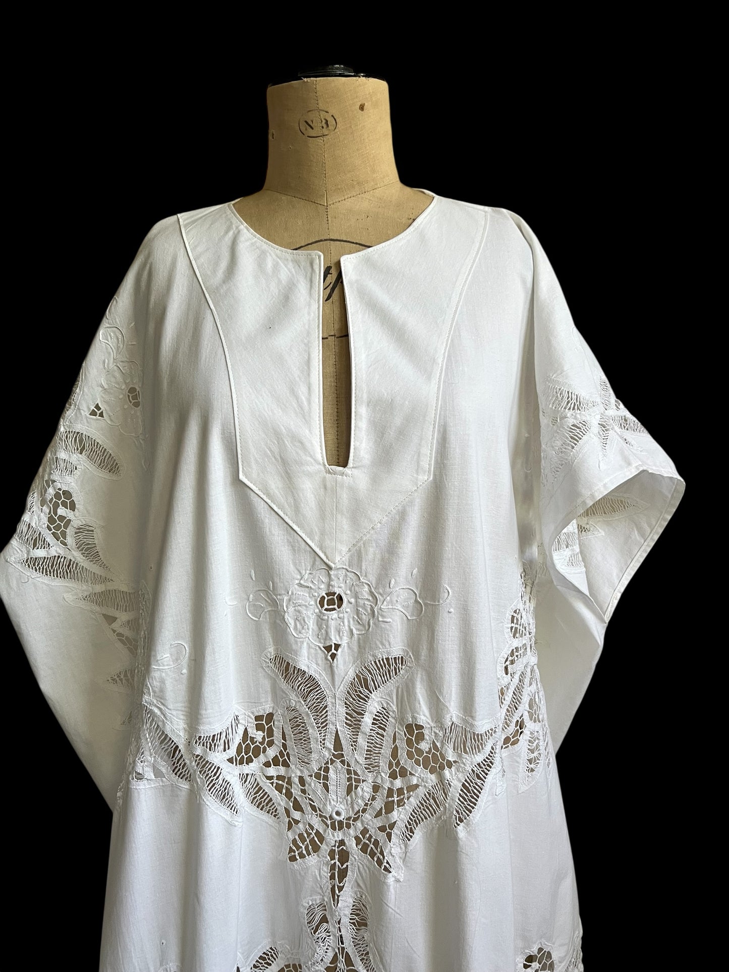 Vintage Cotton Tablecloth Kaftan Dress