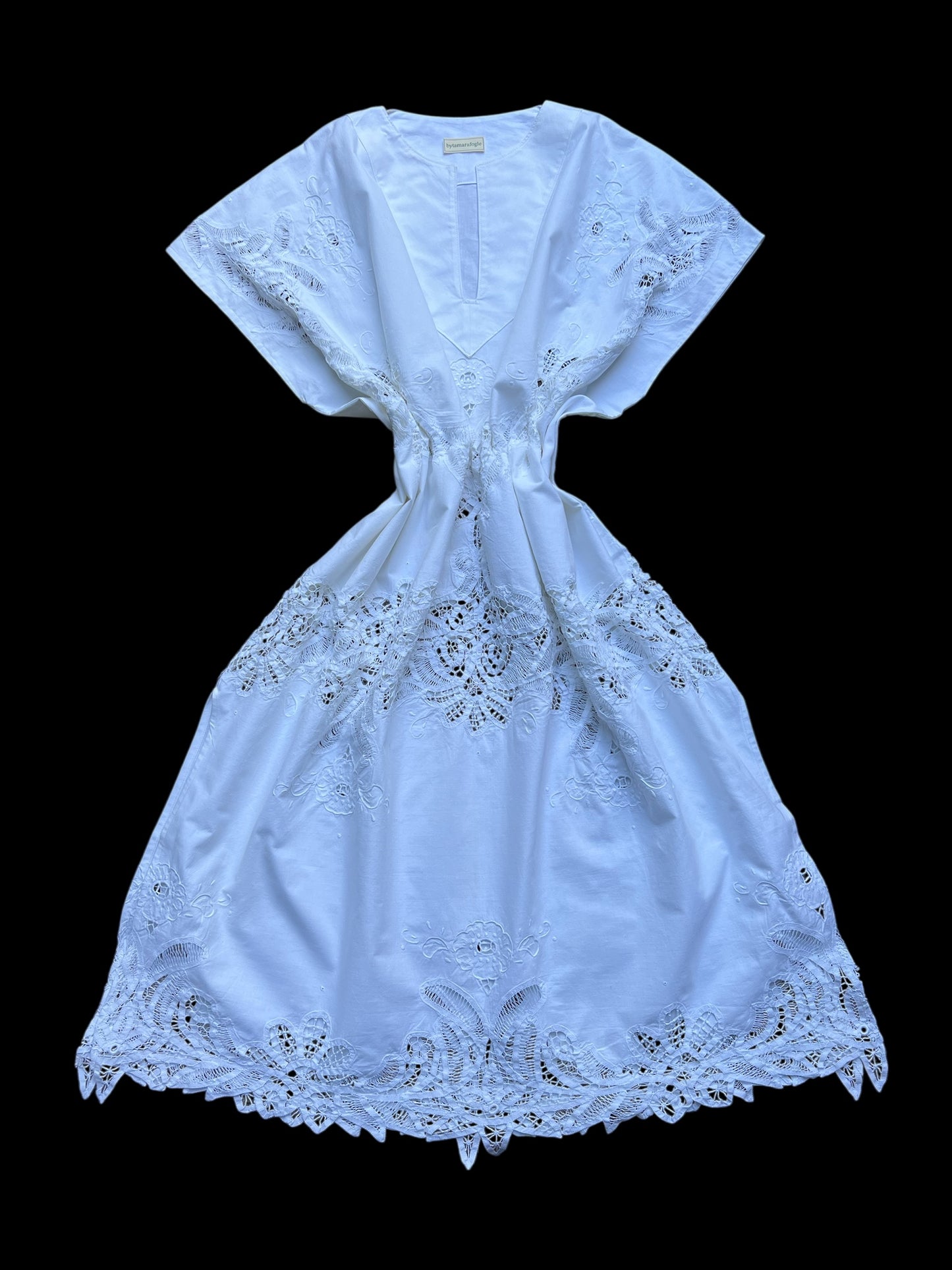 Vintage Cotton Tablecloth Kaftan Dress