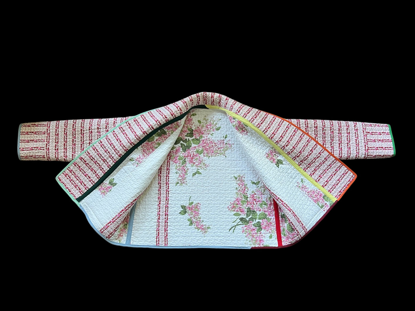 Reversible Quilt Jacket with Rainbow Trim