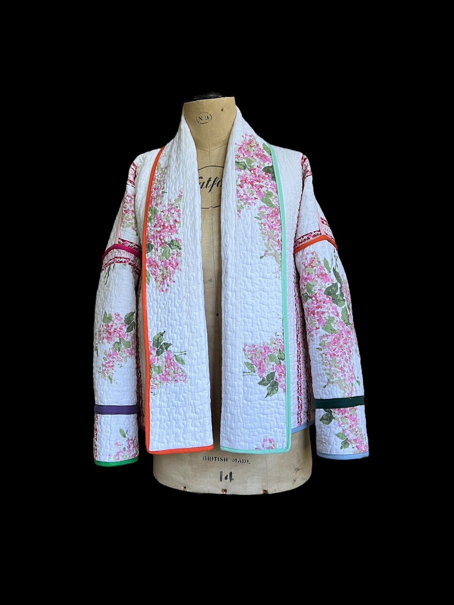 Reversible Quilt Jacket with Rainbow Trim