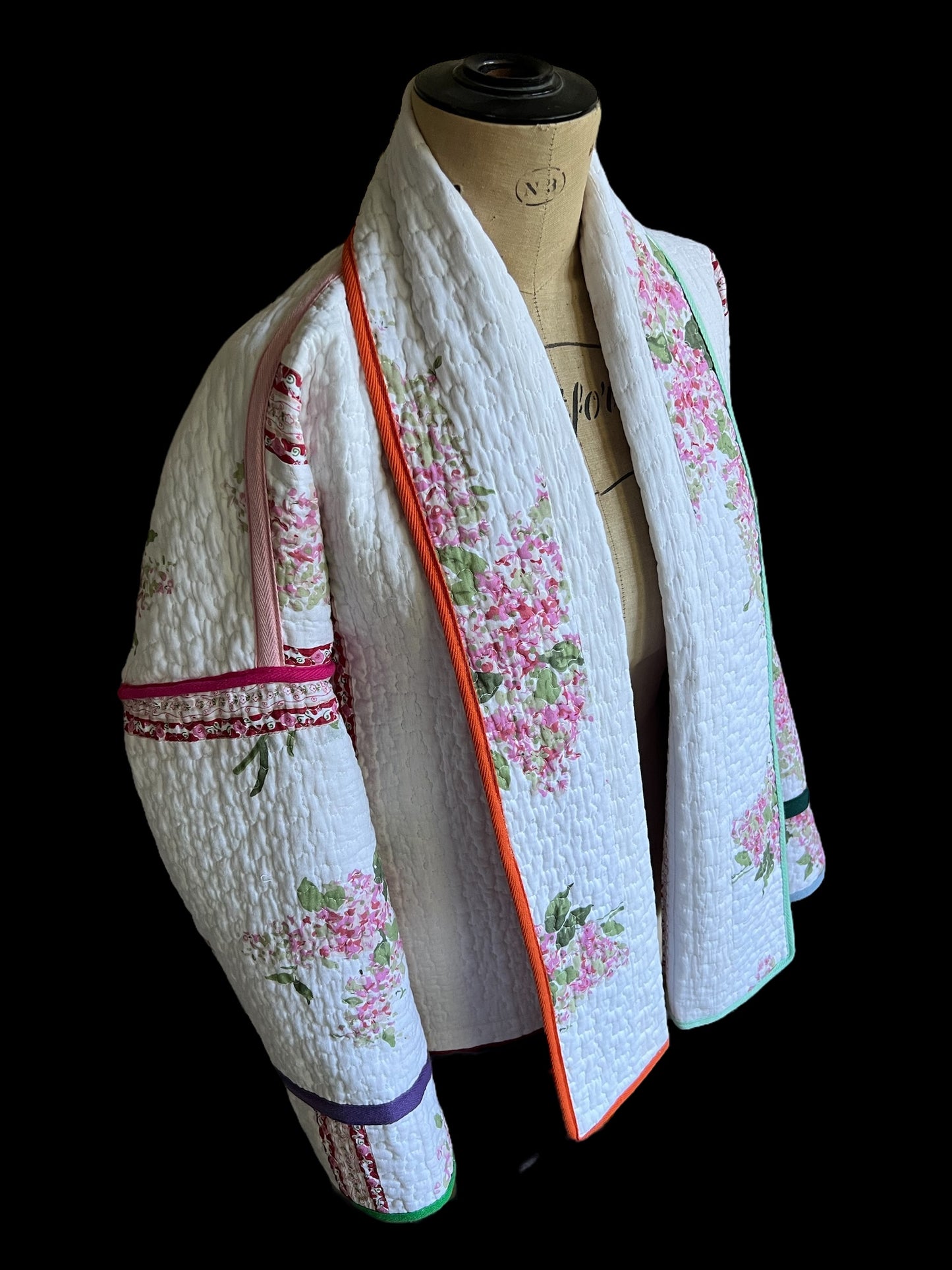 Reversible Quilt Jacket with Rainbow Trim