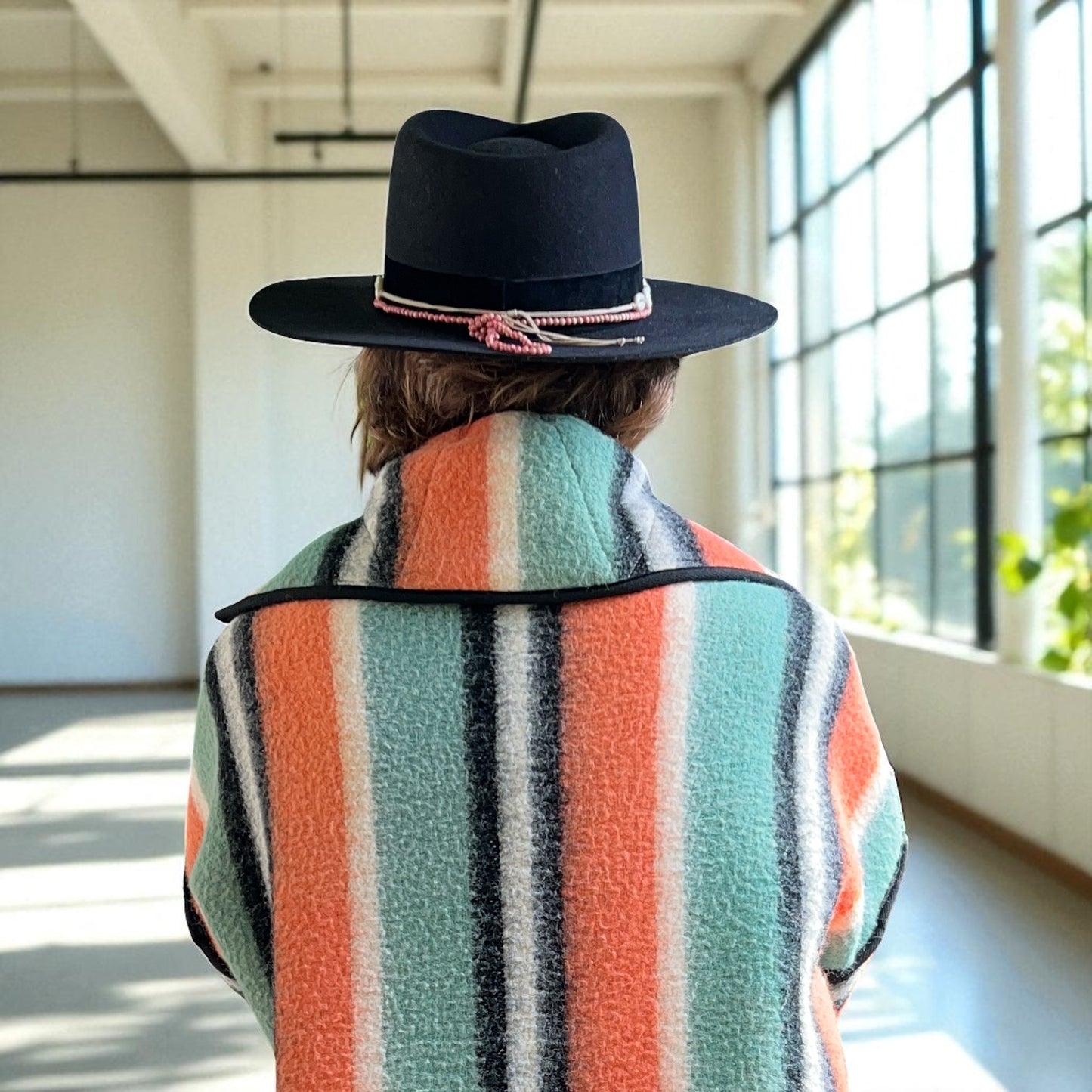 Vintage Sunset Blanket Reversible Duster Coat