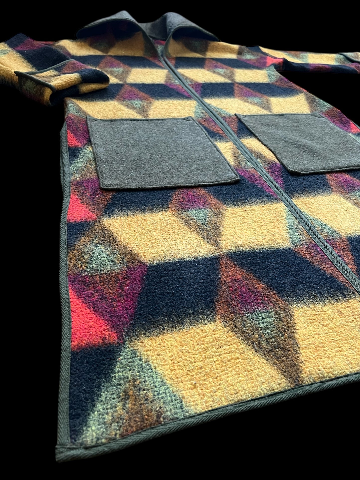Vintage Autumn Blanket Duster Coat