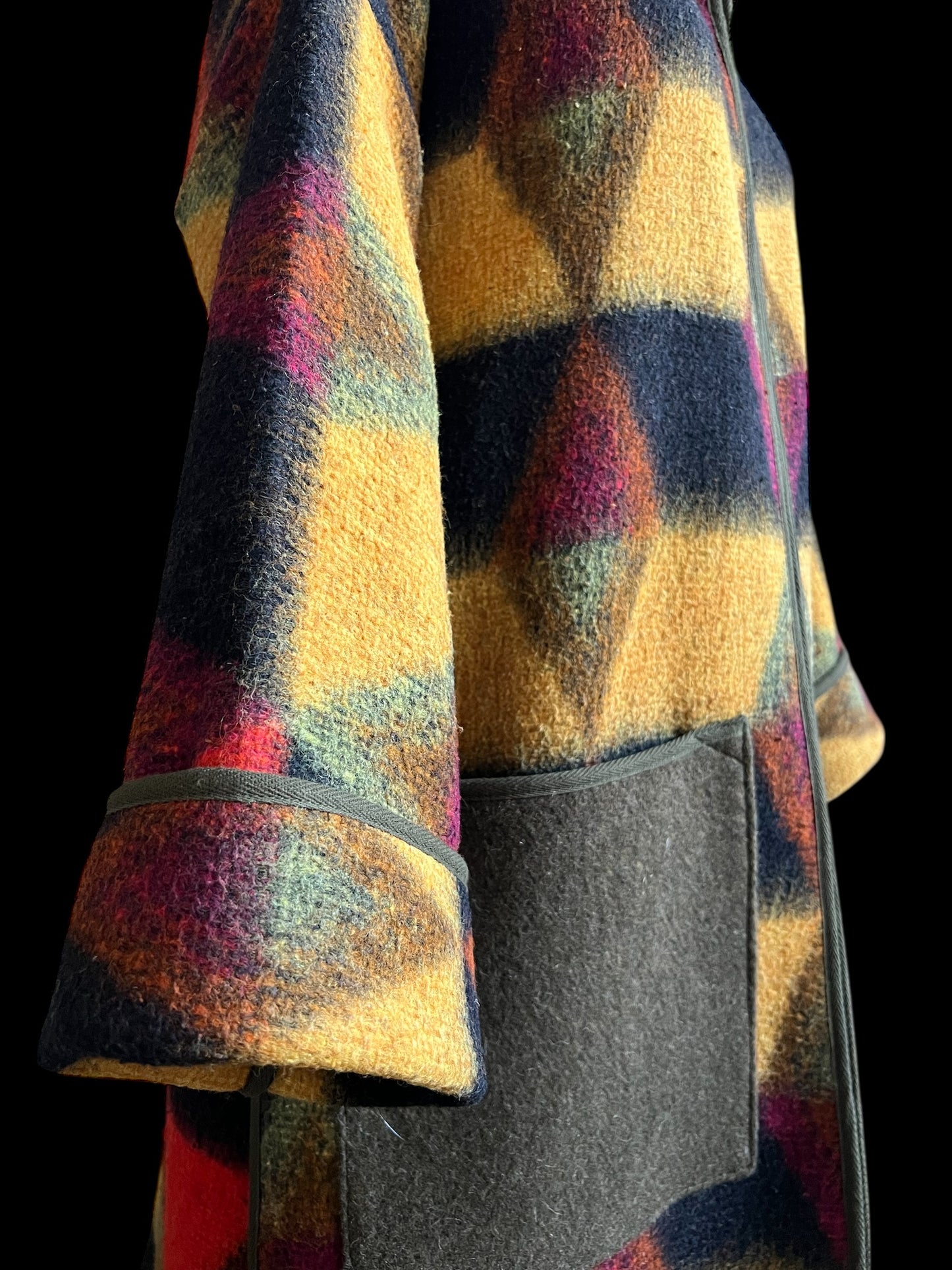 Vintage Autumn Blanket Duster Coat