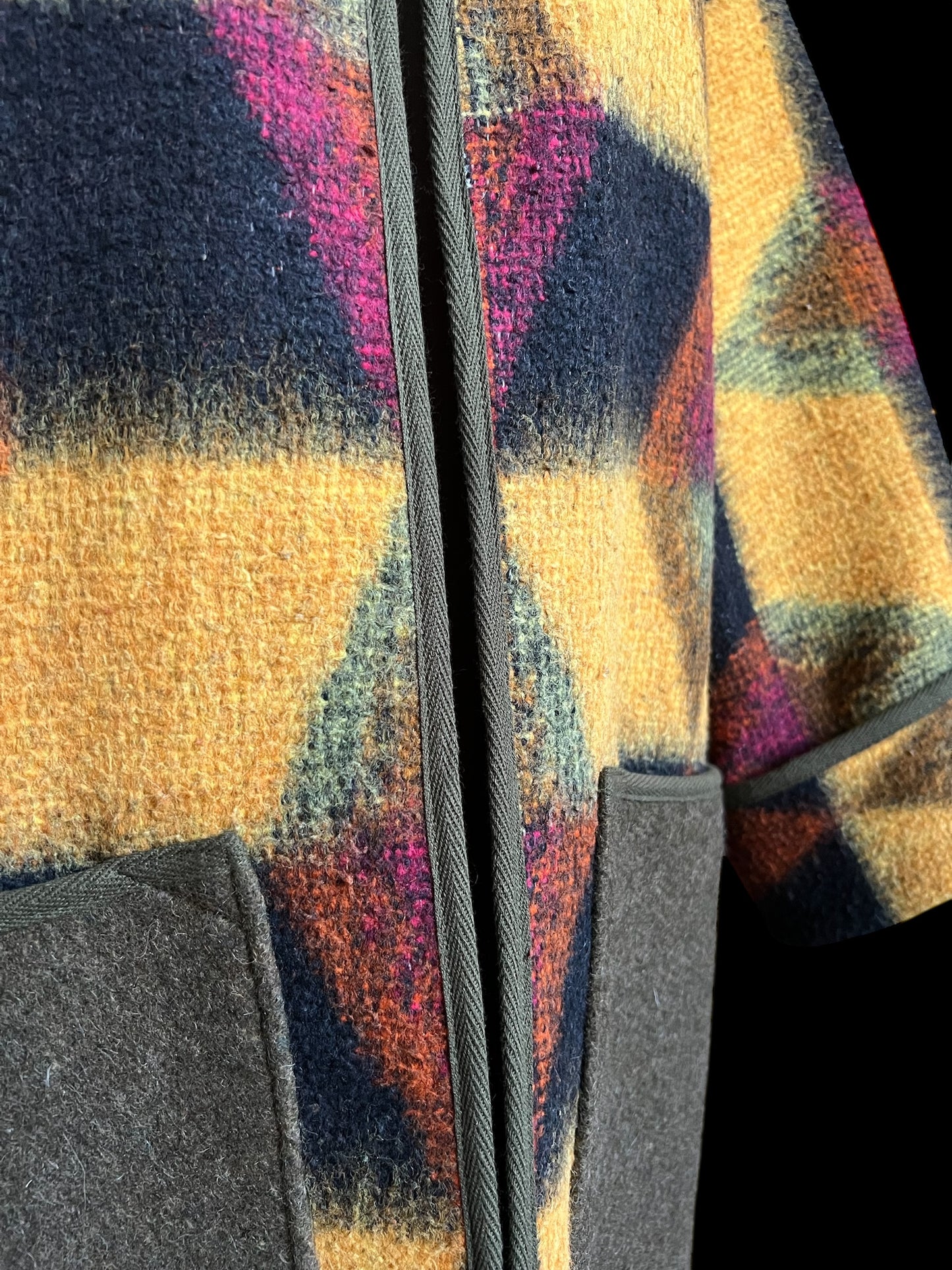Vintage Autumn Blanket Duster Coat