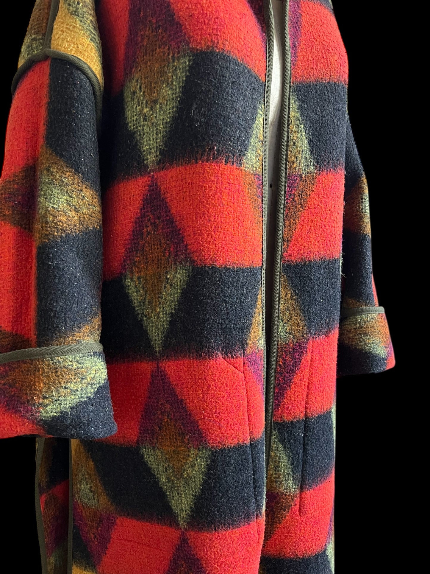 Vintage Autumn Blanket Duster Coat