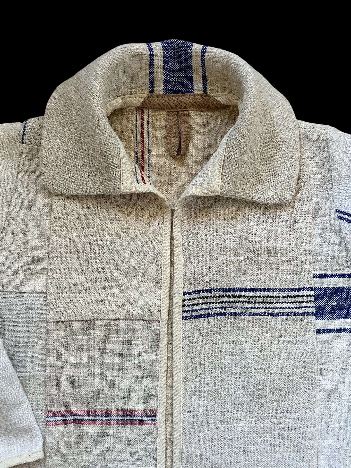 Vintage Heavy Linen Patchwork Duster Coat
