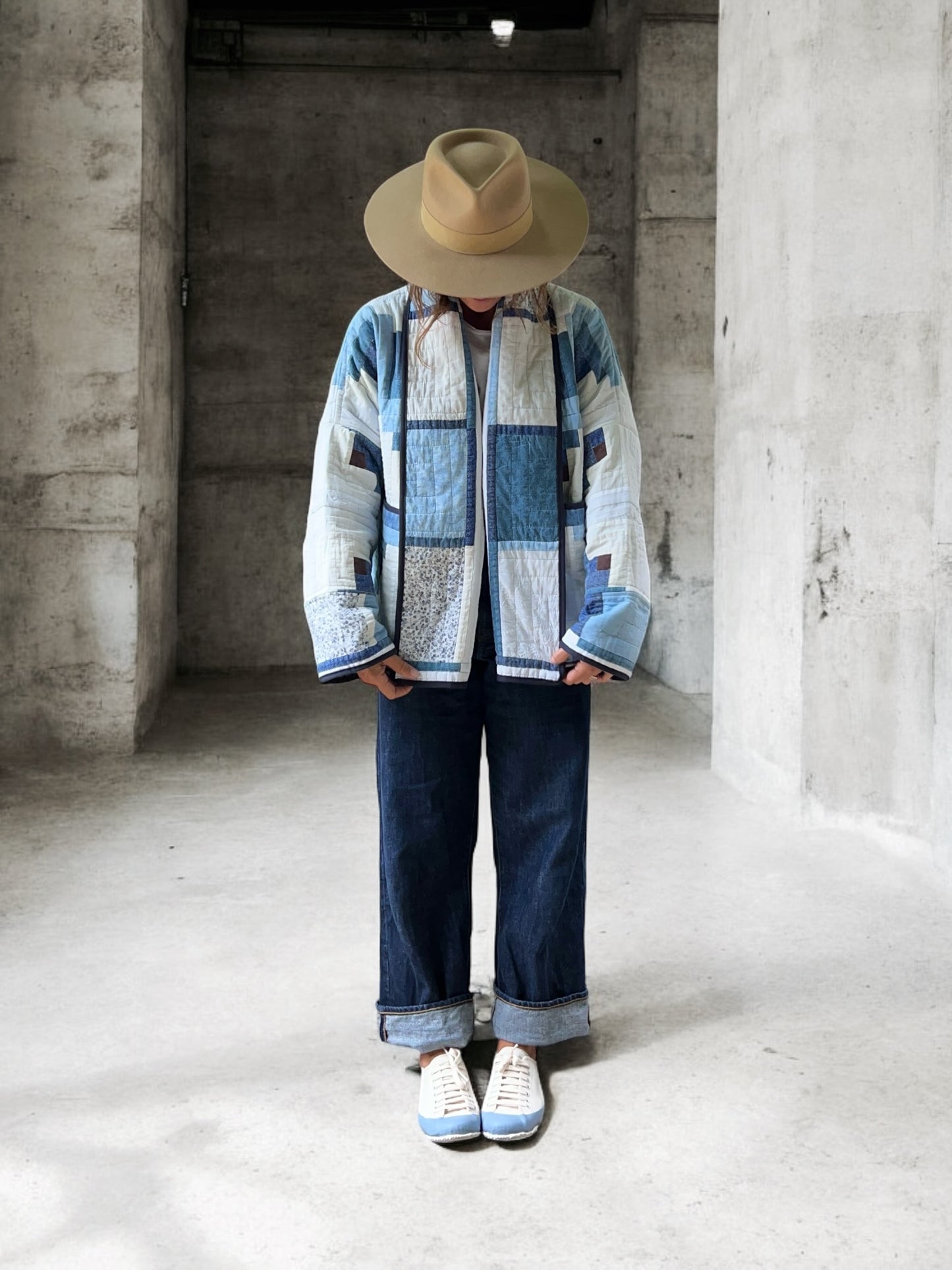 Short Log Cabin Reversible Quilt Coat