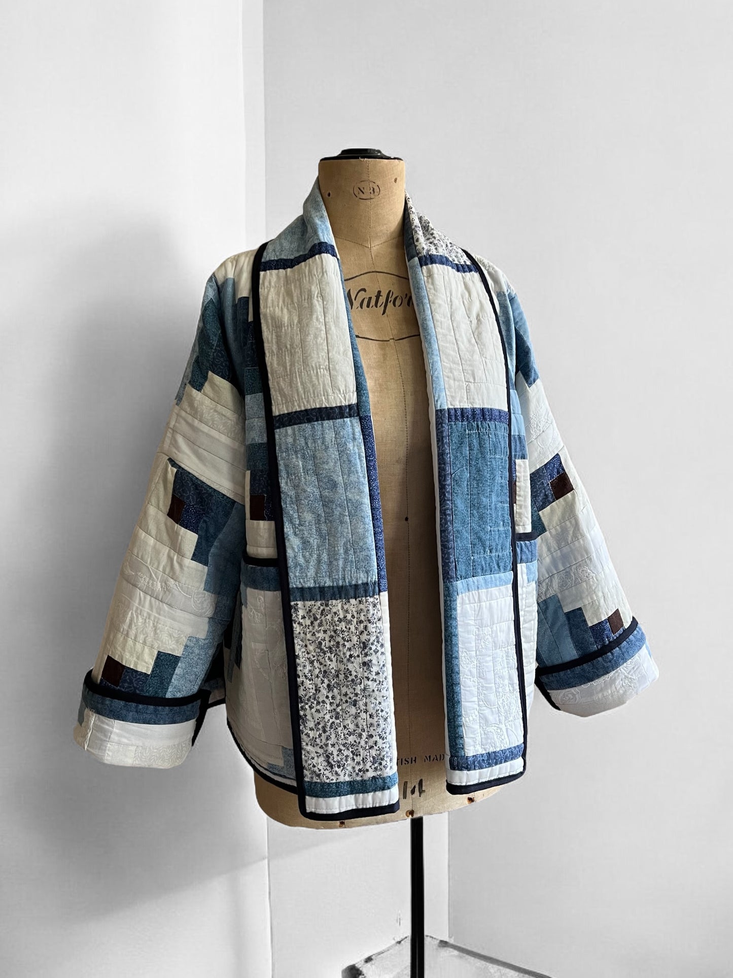 Short Log Cabin Reversible Quilt Coat
