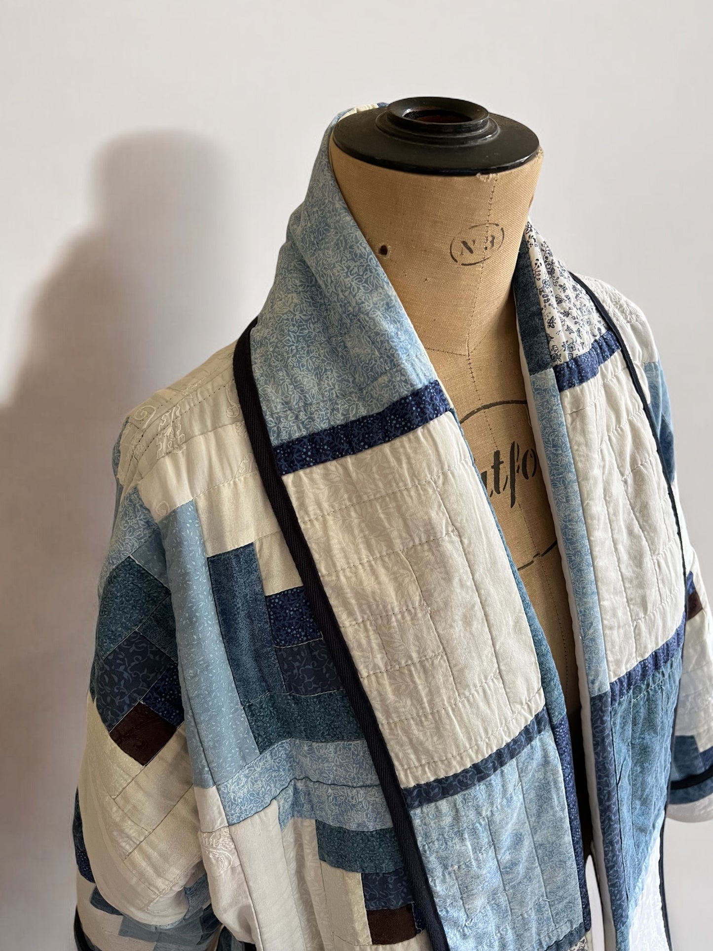 Short Log Cabin Reversible Quilt Coat