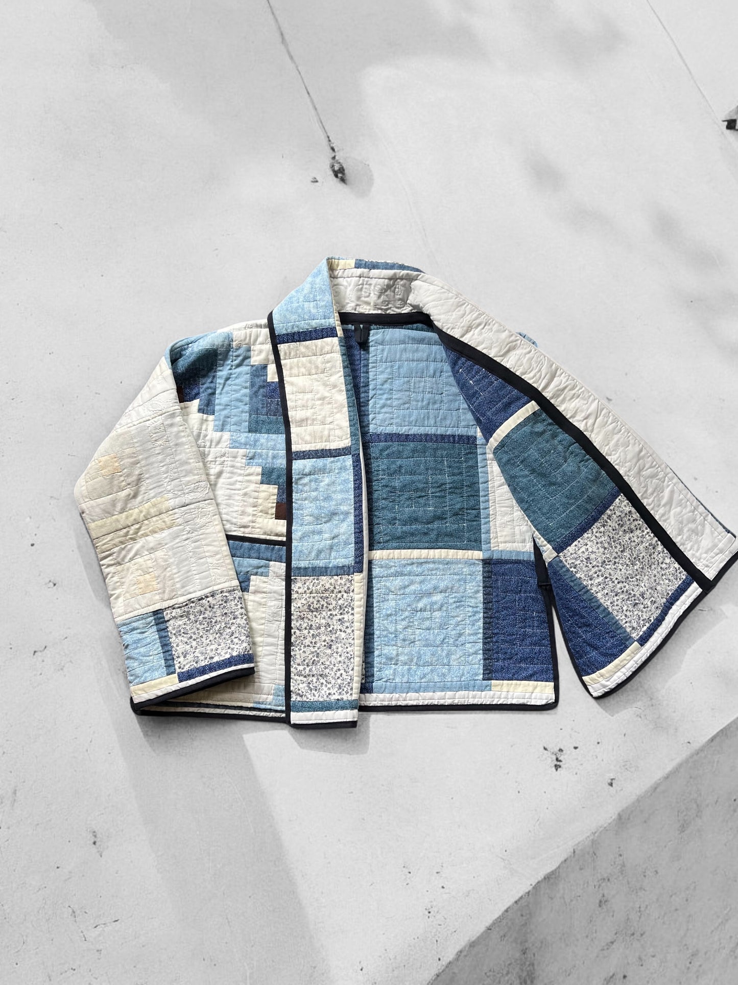 Short Log Cabin Reversible Quilt Coat
