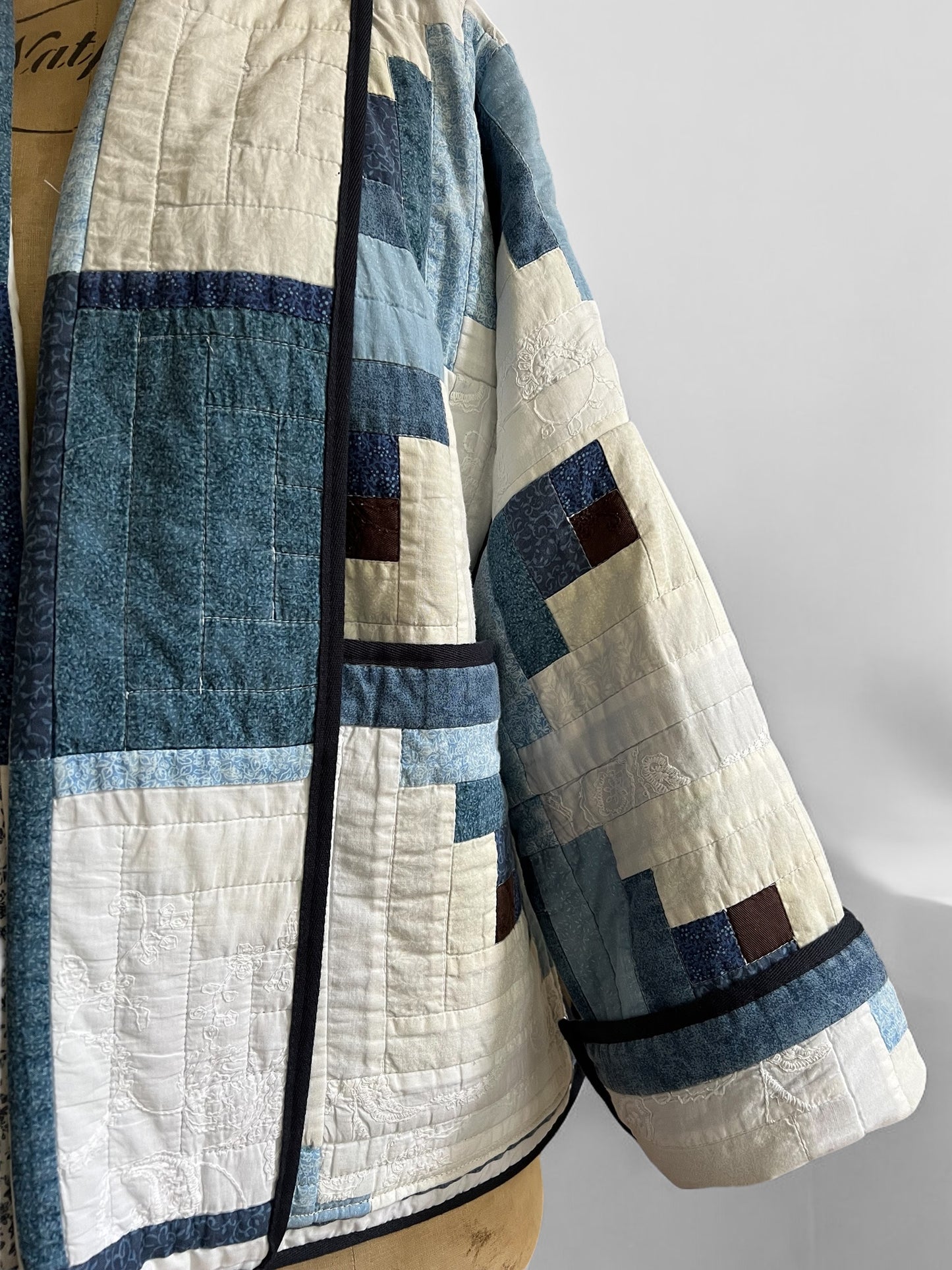 Short Log Cabin Reversible Quilt Coat