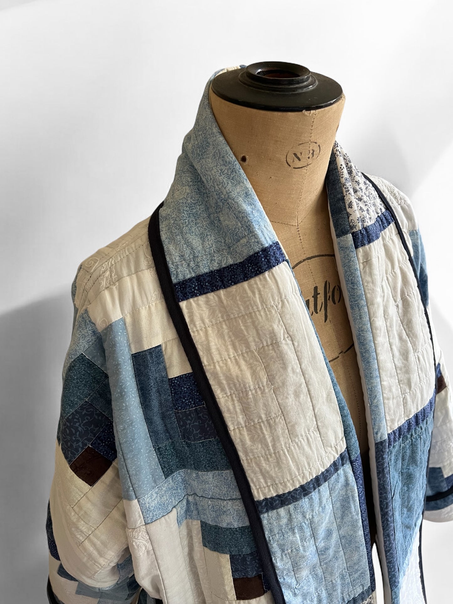 Short Log Cabin Reversible Quilt Coat